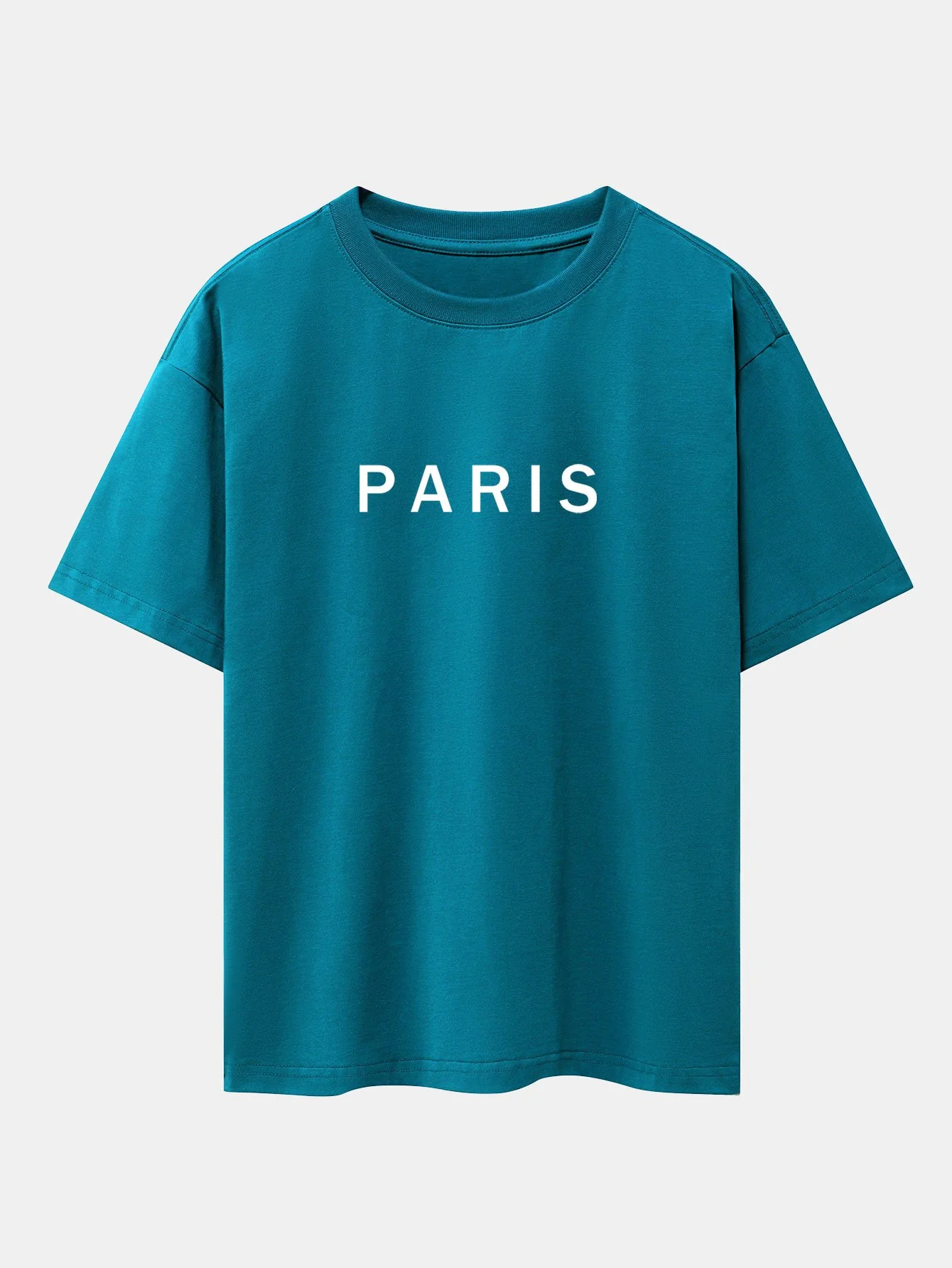 Paris Print Fallende Schultern Übergröße T-Shirt - Image 6
