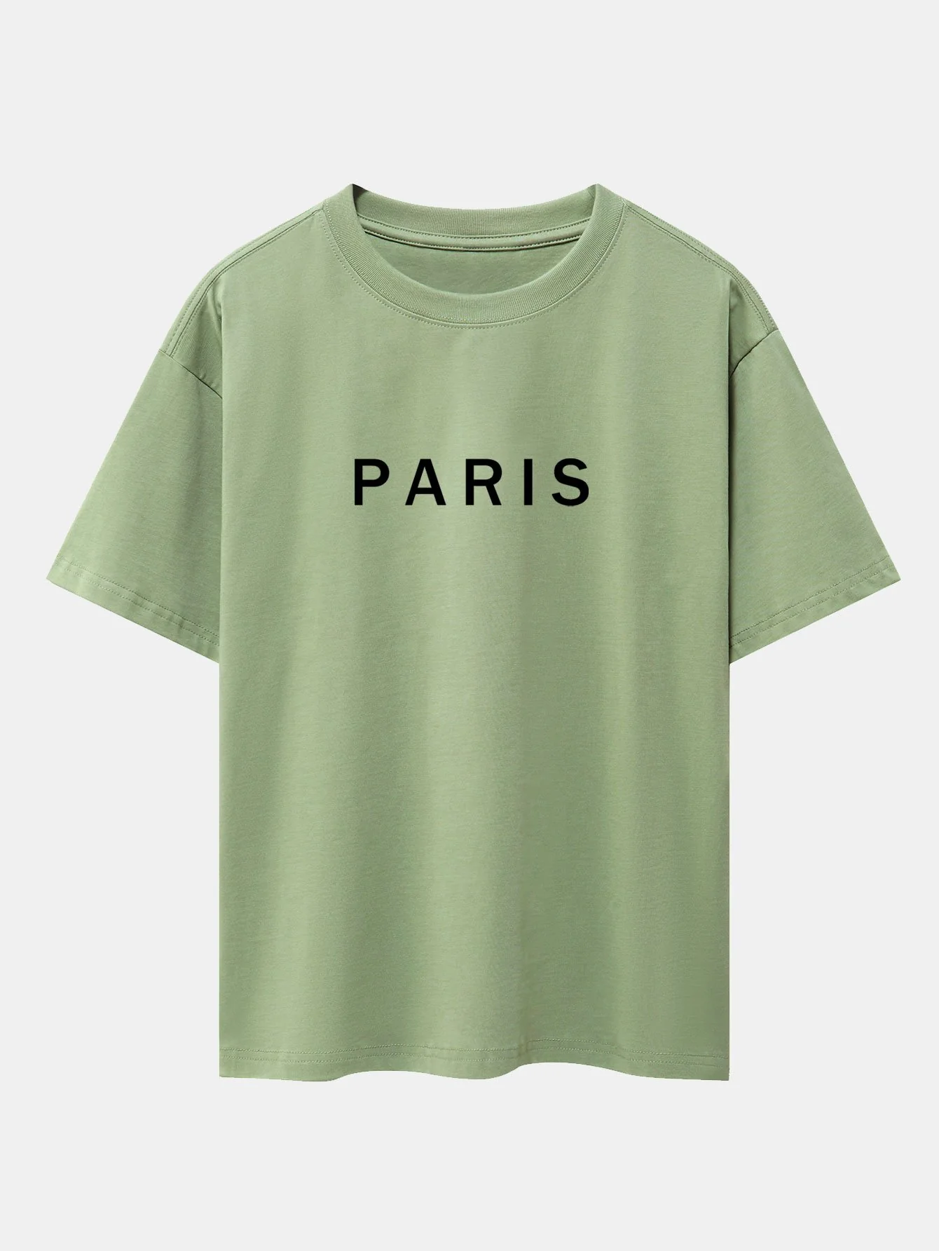 Paris Print Fallende Schultern Übergröße T-Shirt - Image 7