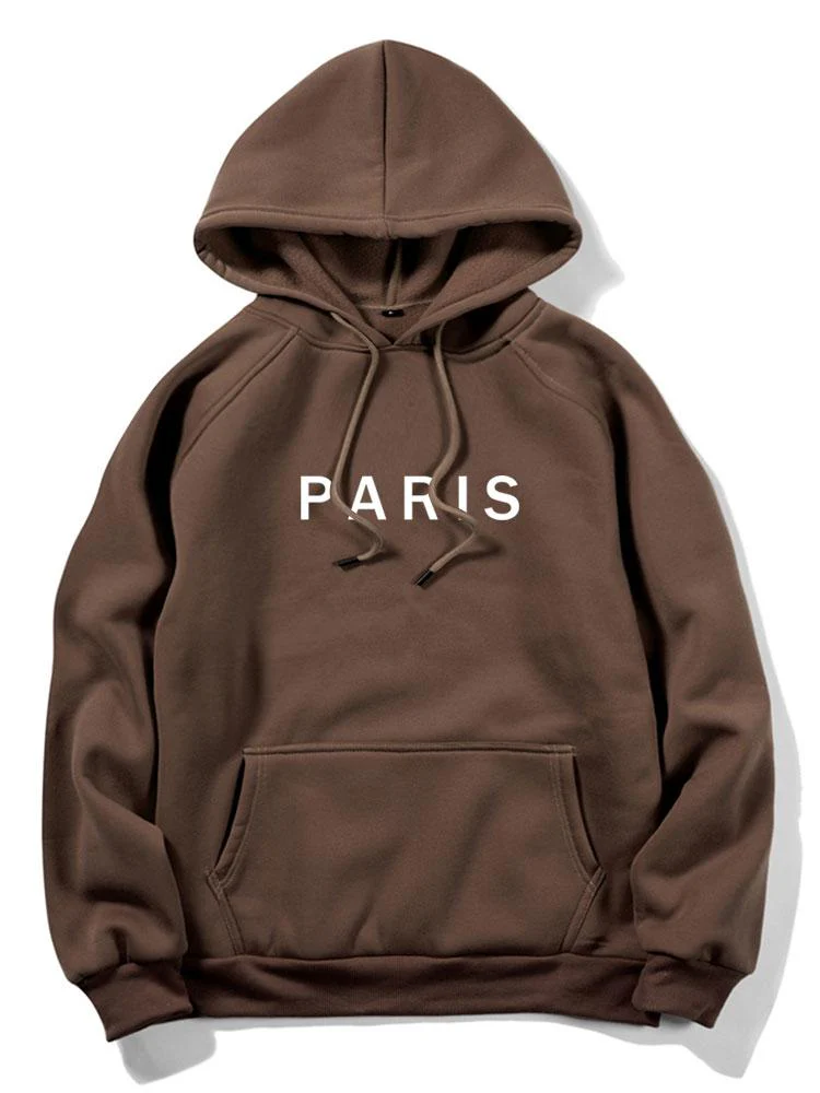 Paris Print Raglan Hoodie - Image 3