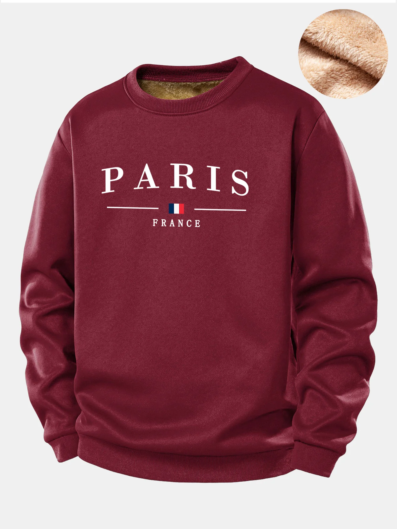 Paris Print Teddy Fleece Gefüttertes Sweatshirt - Image 4