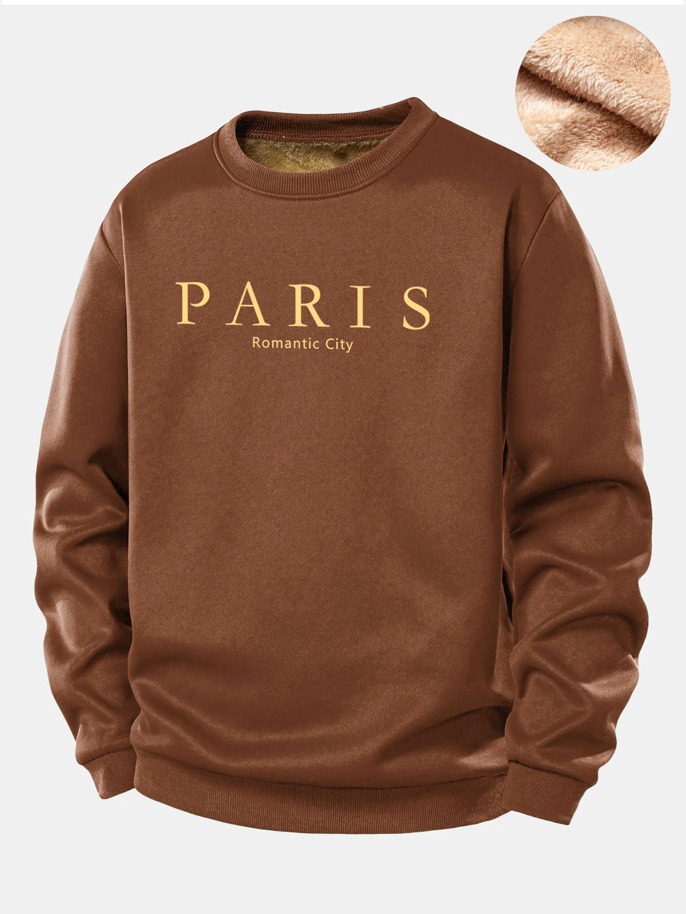 Paris Print Teddy Fleece Gefüttertes Sweatshirt - Image 2