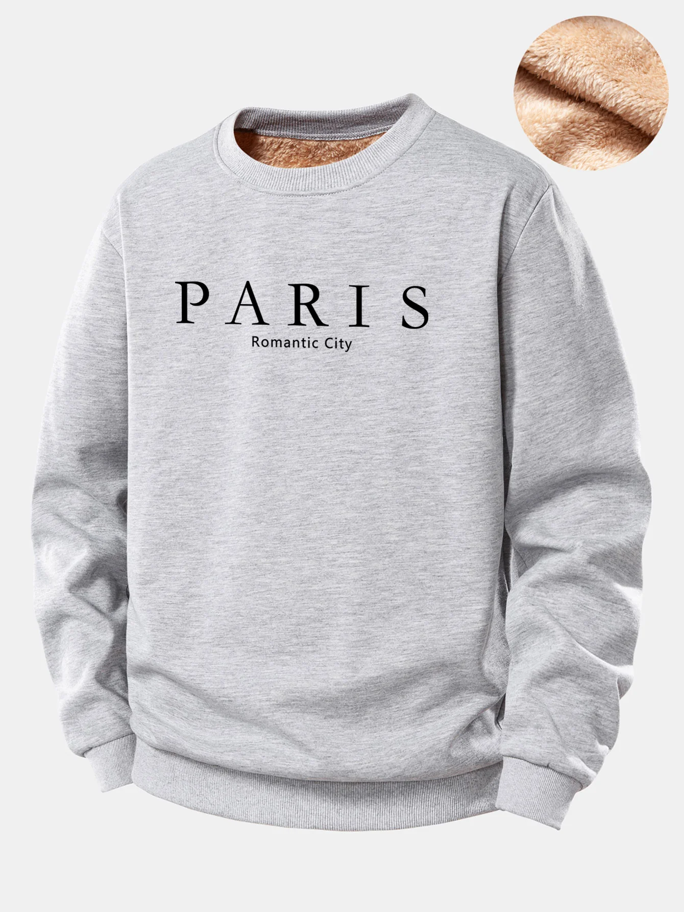 Paris Print Teddy Fleece Gefüttertes Sweatshirt - Image 7