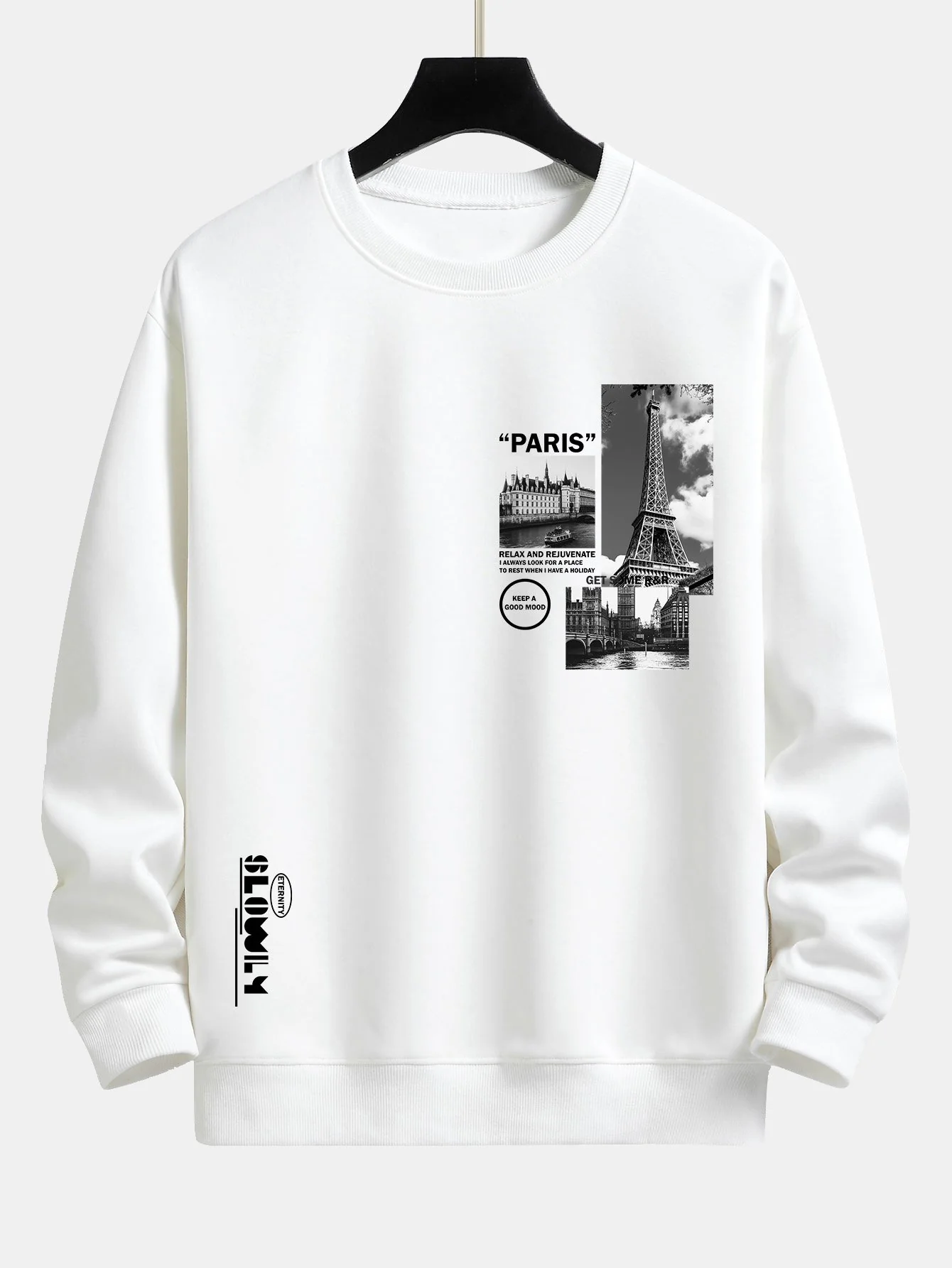 Paris Landschaft Slogan Druck Relax Fit Sweatshirt - Image 3
