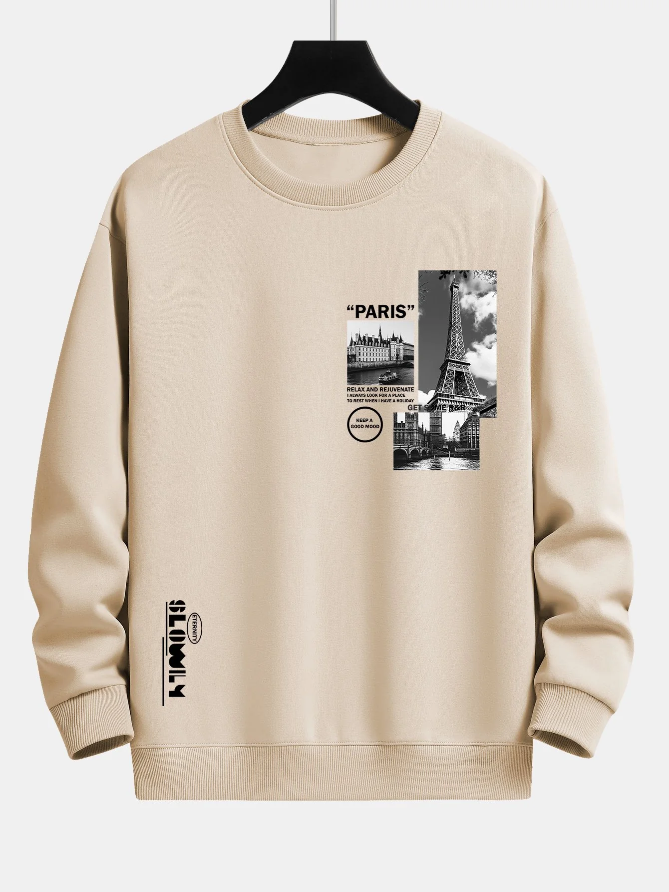 Paris Landschaft Slogan Druck Relax Fit Sweatshirt - Image 4