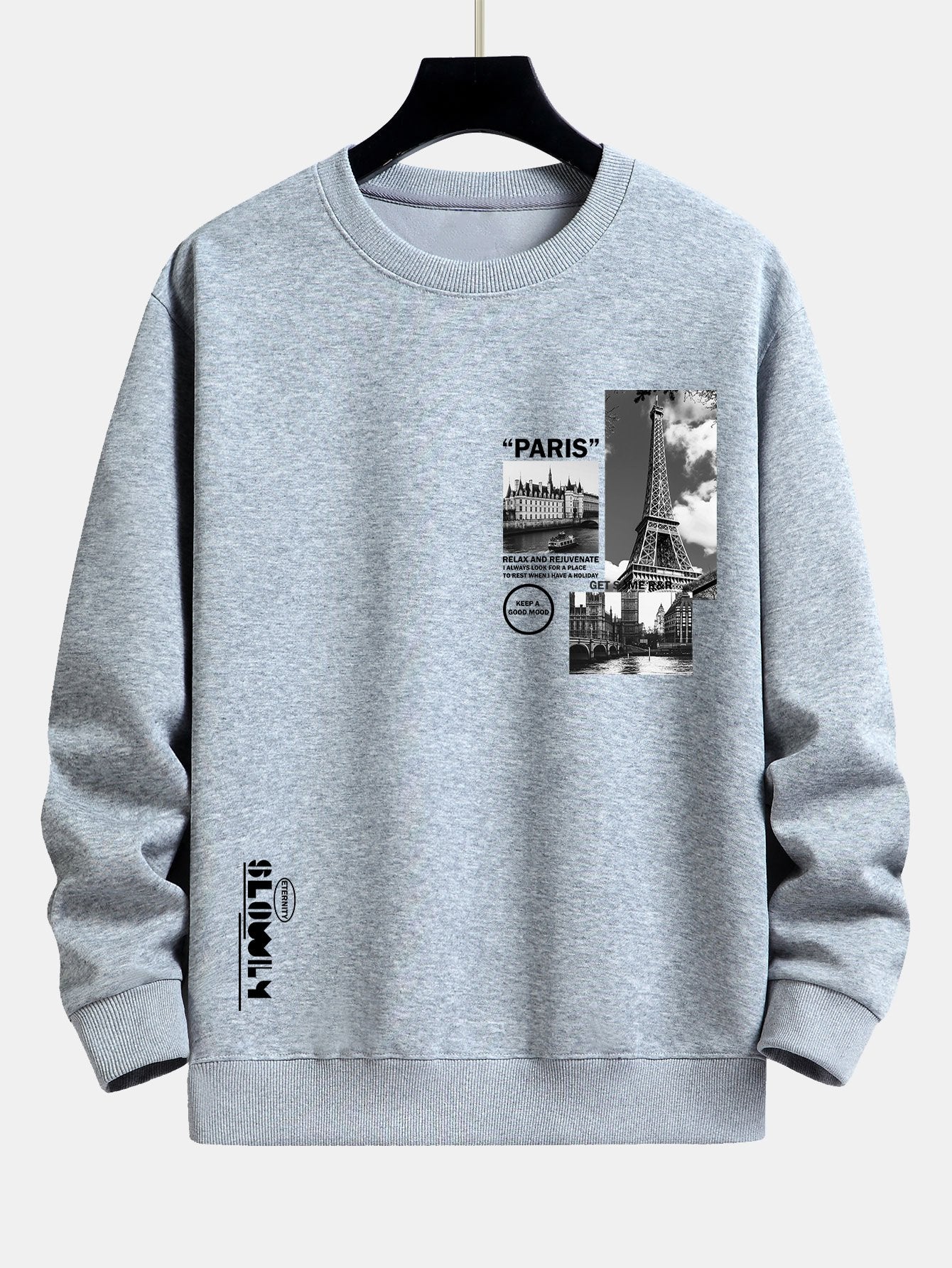 Paris Landschaft Slogan Druck Relax Fit Sweatshirt - Image 5