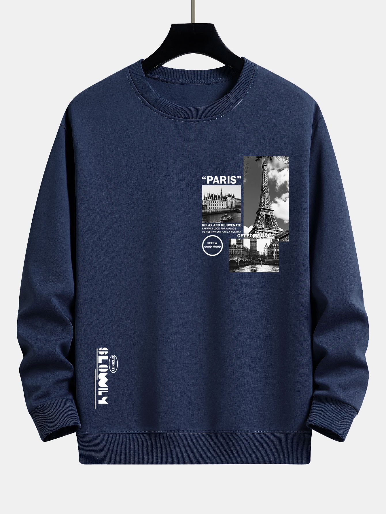 Paris Landschaft Slogan Druck Relax Fit Sweatshirt - Image 6