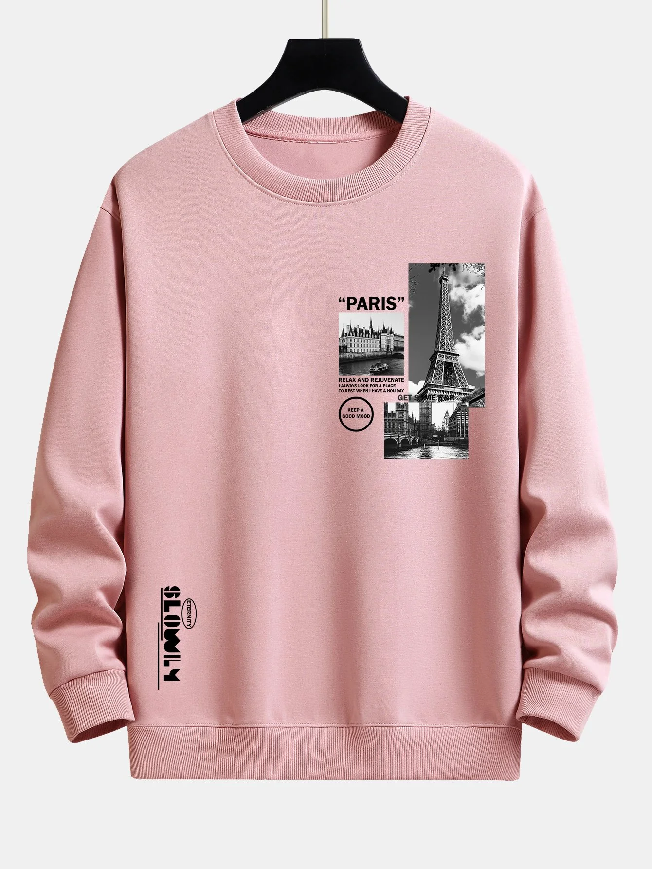 Paris Landschaft Slogan Druck Relax Fit Sweatshirt - Image 8