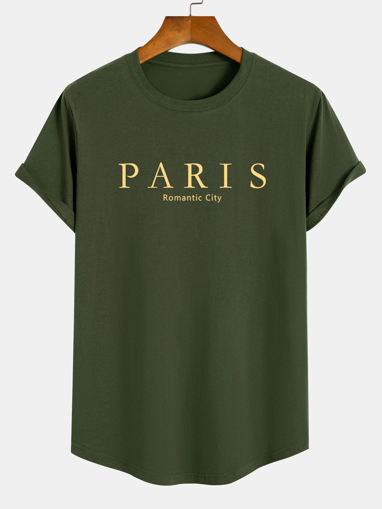 Paris Slogan Druck Baumwolle Bogen Saum T-Shirt - Image 2