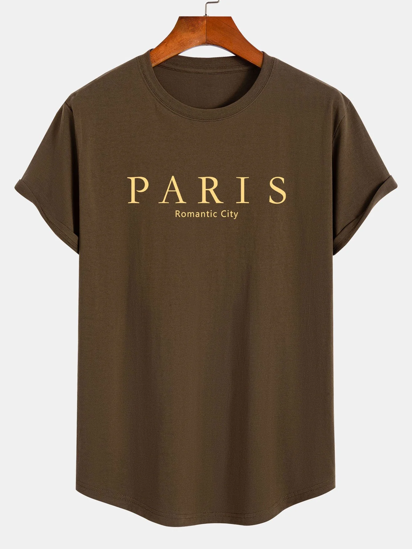 Paris Slogan Druck Baumwolle Bogen Saum T-Shirt - Image 5