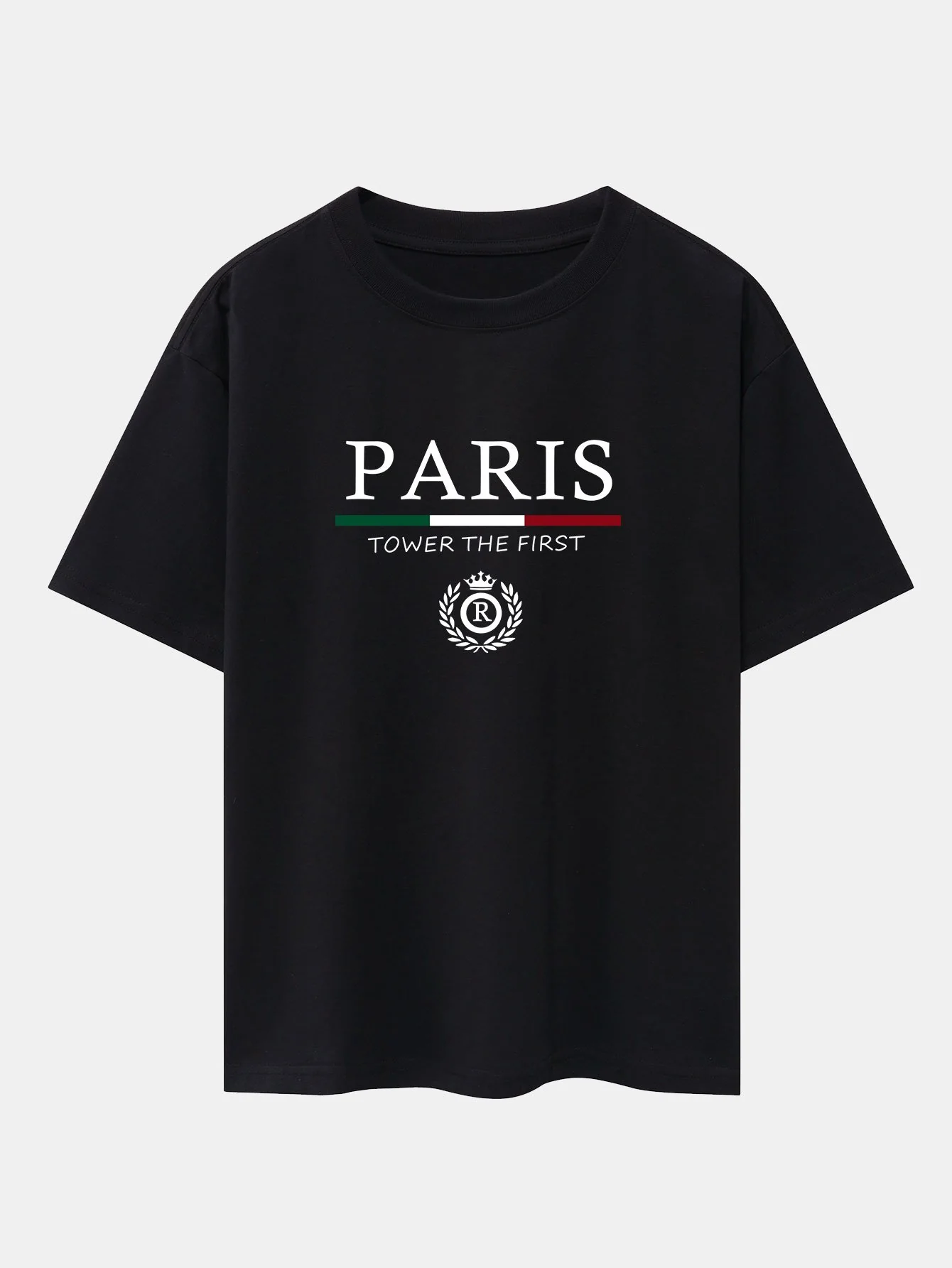 Paris Slogan Druck Drop Shoulder Oversize T-Shirt
