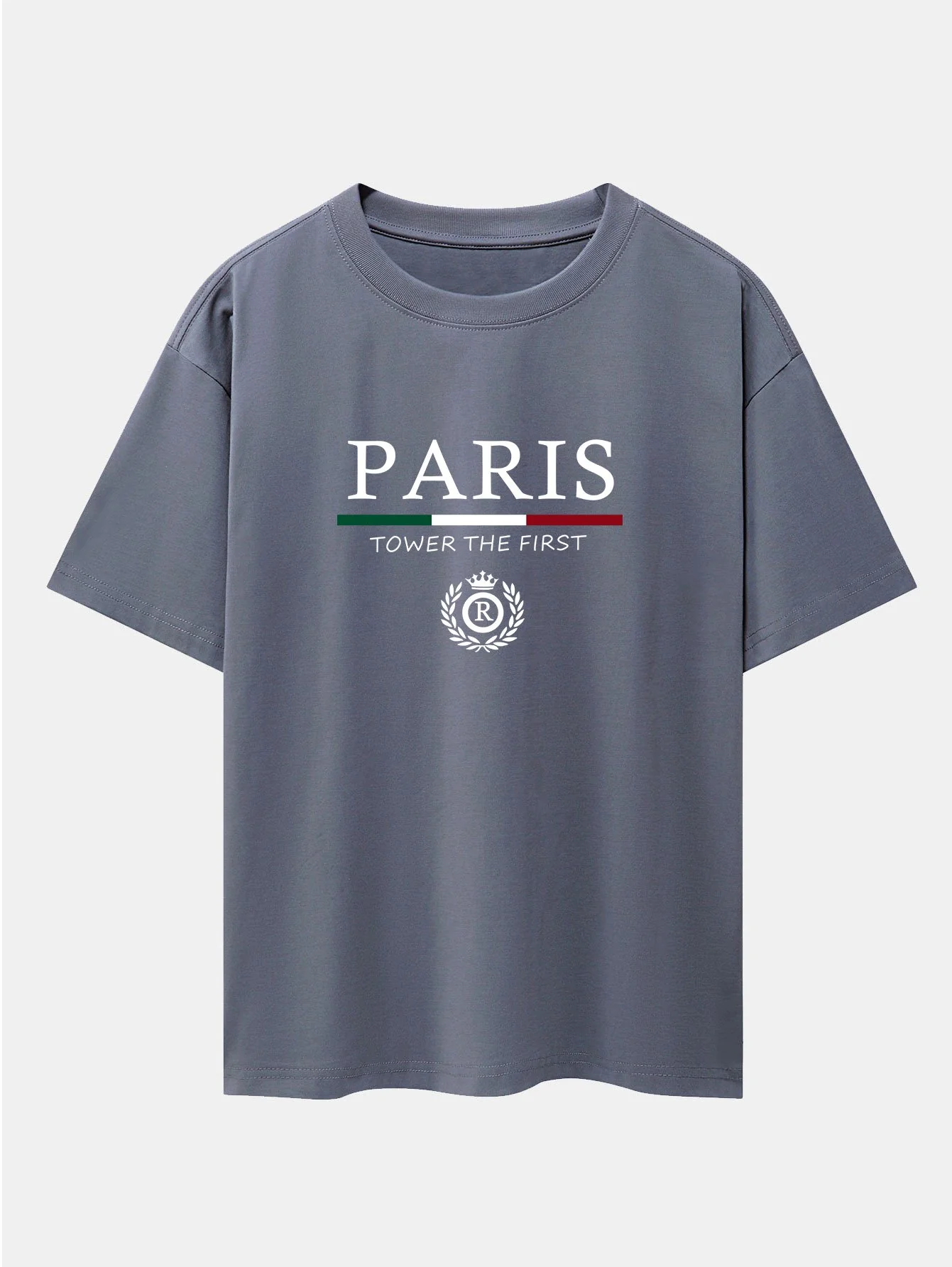 Paris Slogan Druck Drop Shoulder Oversize T-Shirt - Image 10