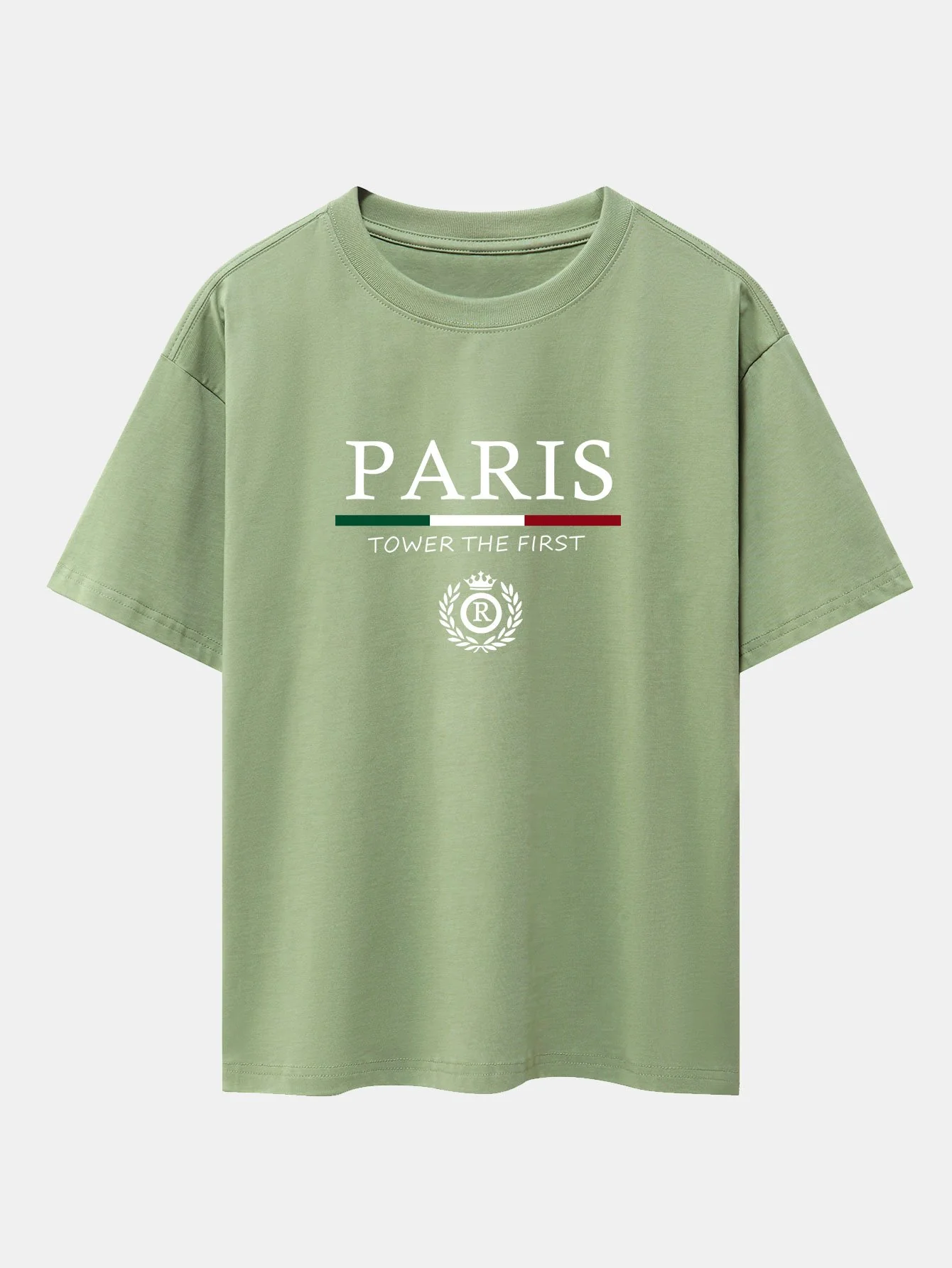 Paris Slogan Druck Drop Shoulder Oversize T-Shirt - Image 12