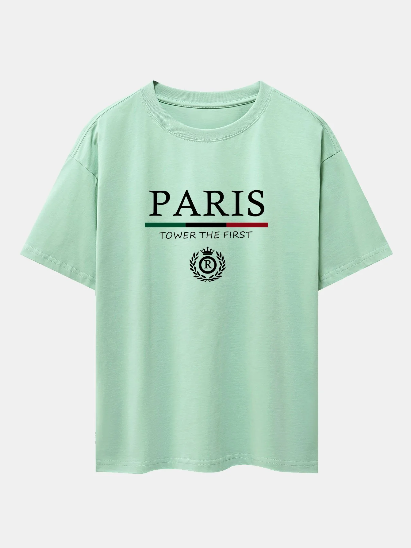 Paris Slogan Druck Drop Shoulder Oversize T-Shirt - Image 14