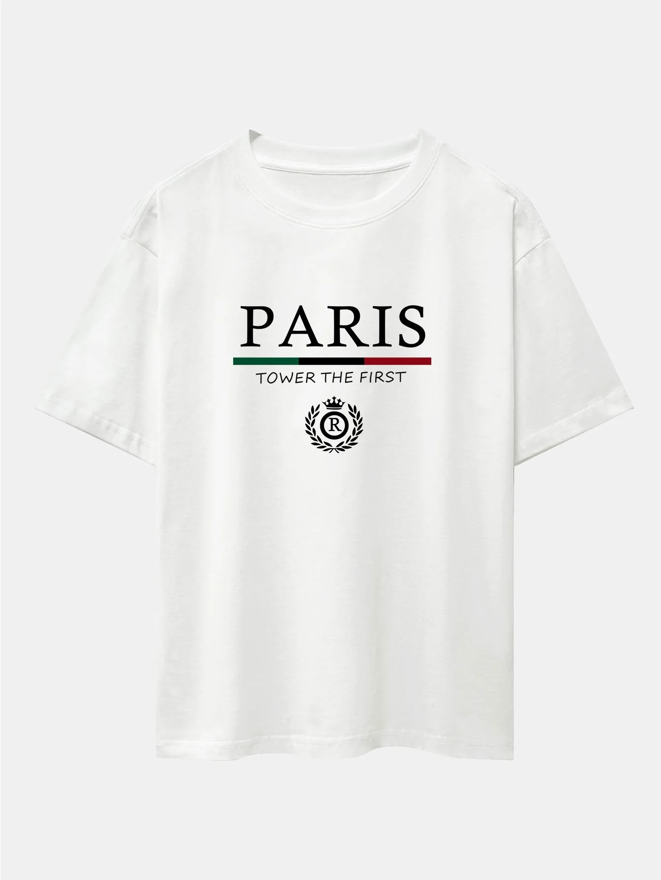 Paris Slogan Druck Drop Shoulder Oversize T-Shirt - Image 2