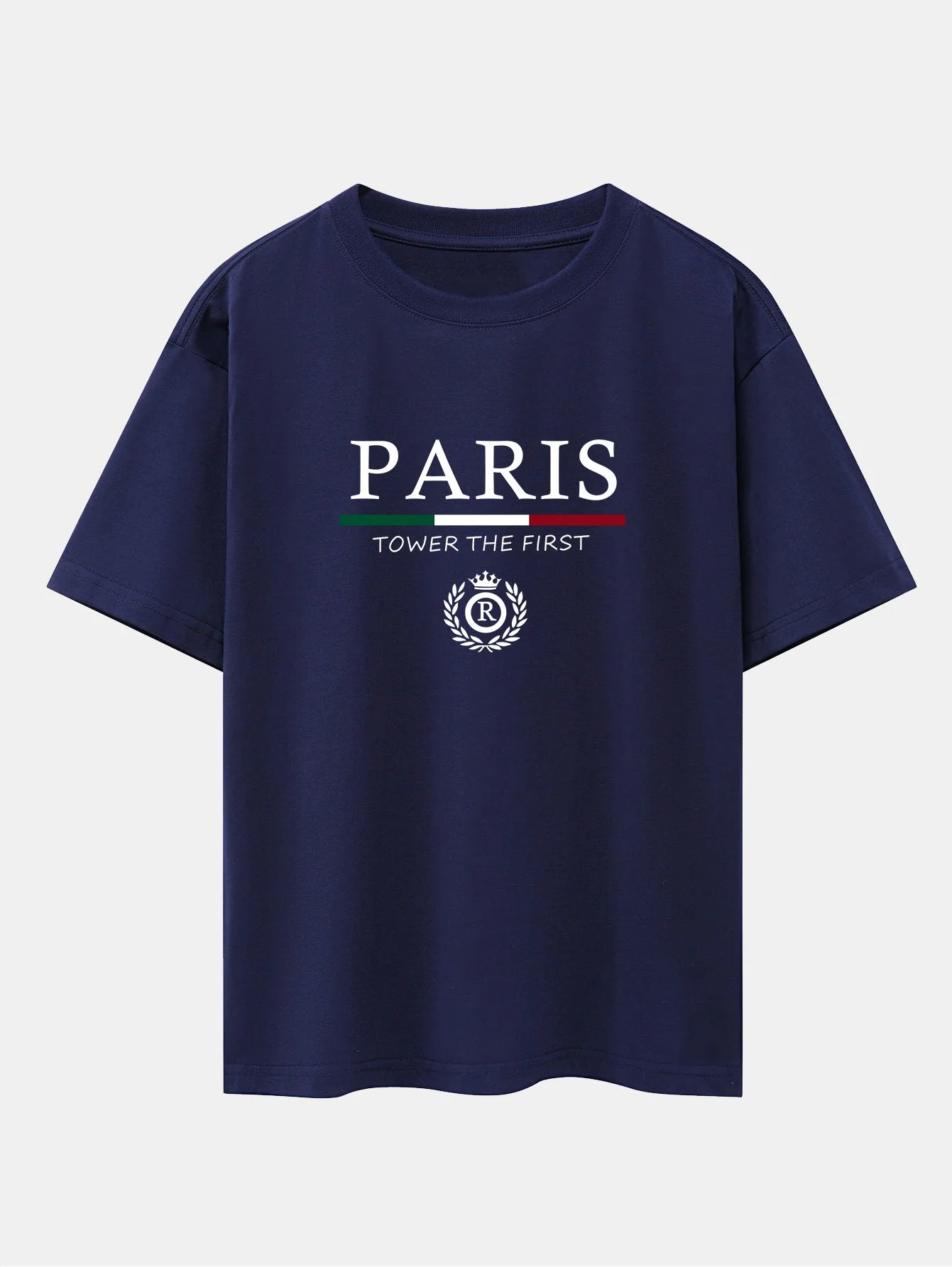 Paris Slogan Druck Drop Shoulder Oversize T-Shirt - Image 3