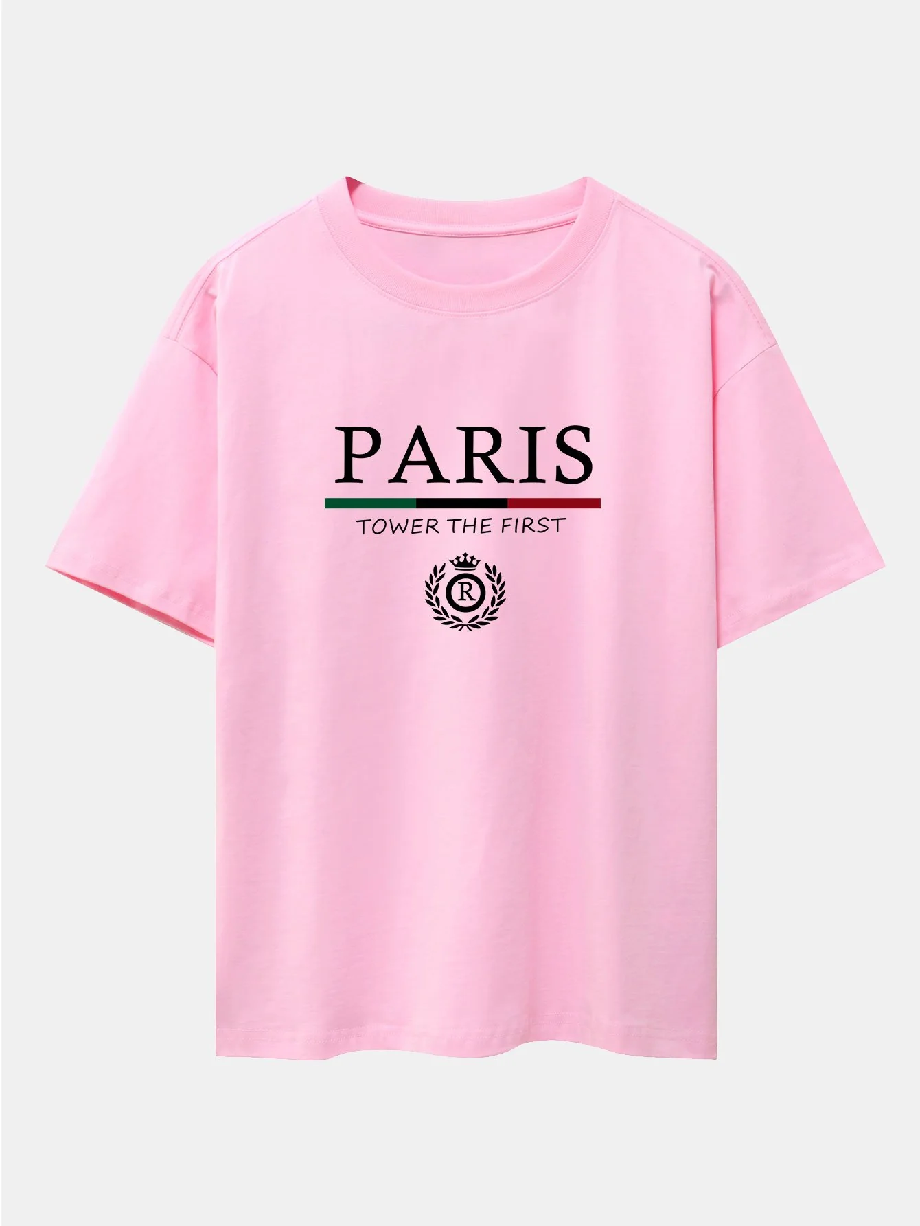 Paris Slogan Druck Drop Shoulder Oversize T-Shirt - Image 6