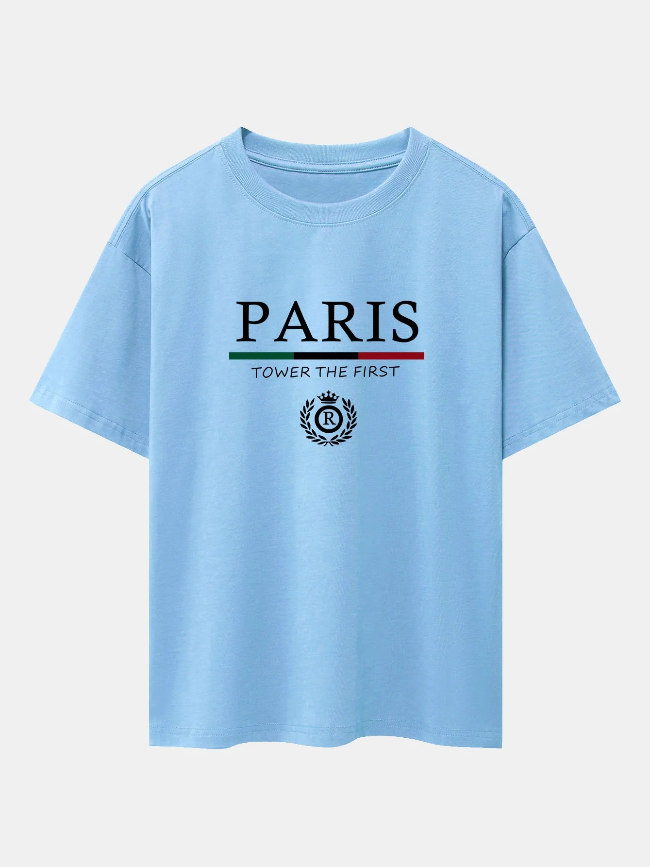Paris Slogan Druck Drop Shoulder Oversize T-Shirt - Image 7