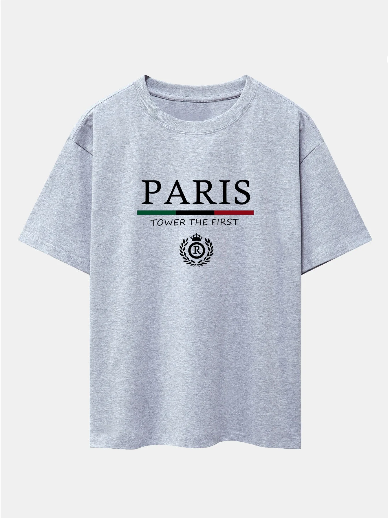 Paris Slogan Druck Drop Shoulder Oversize T-Shirt - Image 8