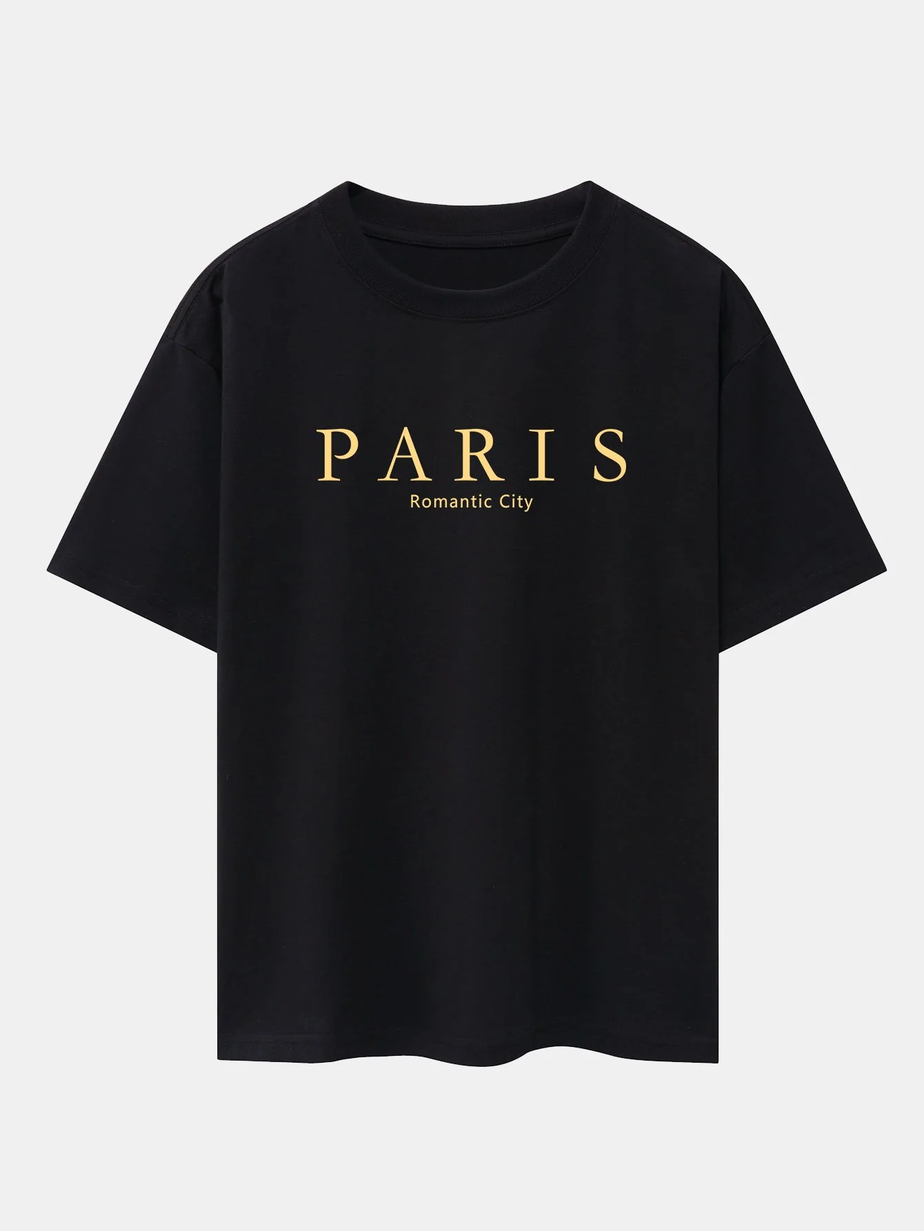 Paris Slogan Druck Drop Shoulder Oversize T-Shirt - Image 2
