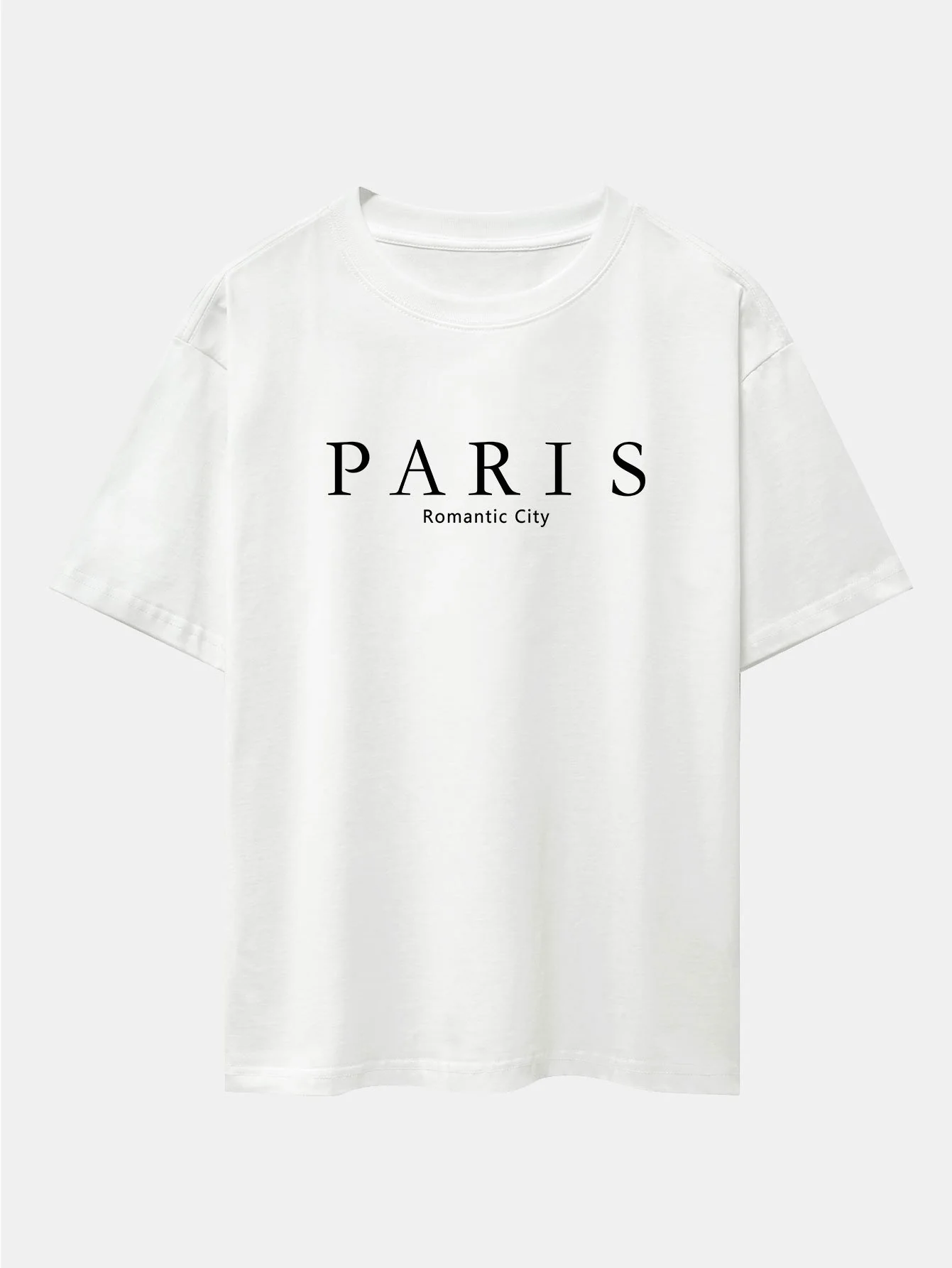 Paris Slogan Druck Drop Shoulder Oversize T-Shirt - Image 3