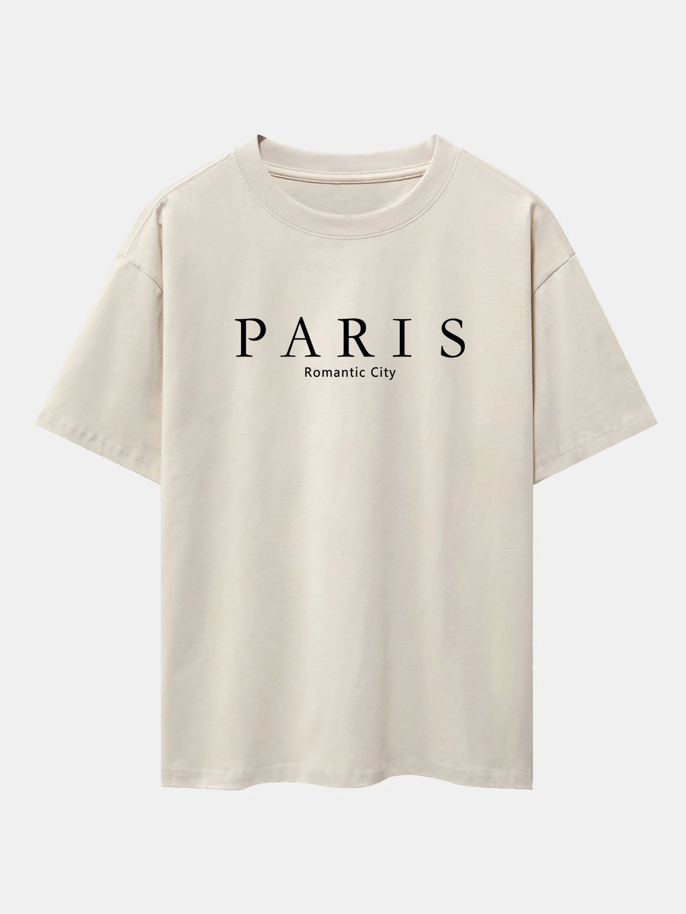 Paris Slogan Druck Drop Shoulder Oversize T-Shirt - Image 6