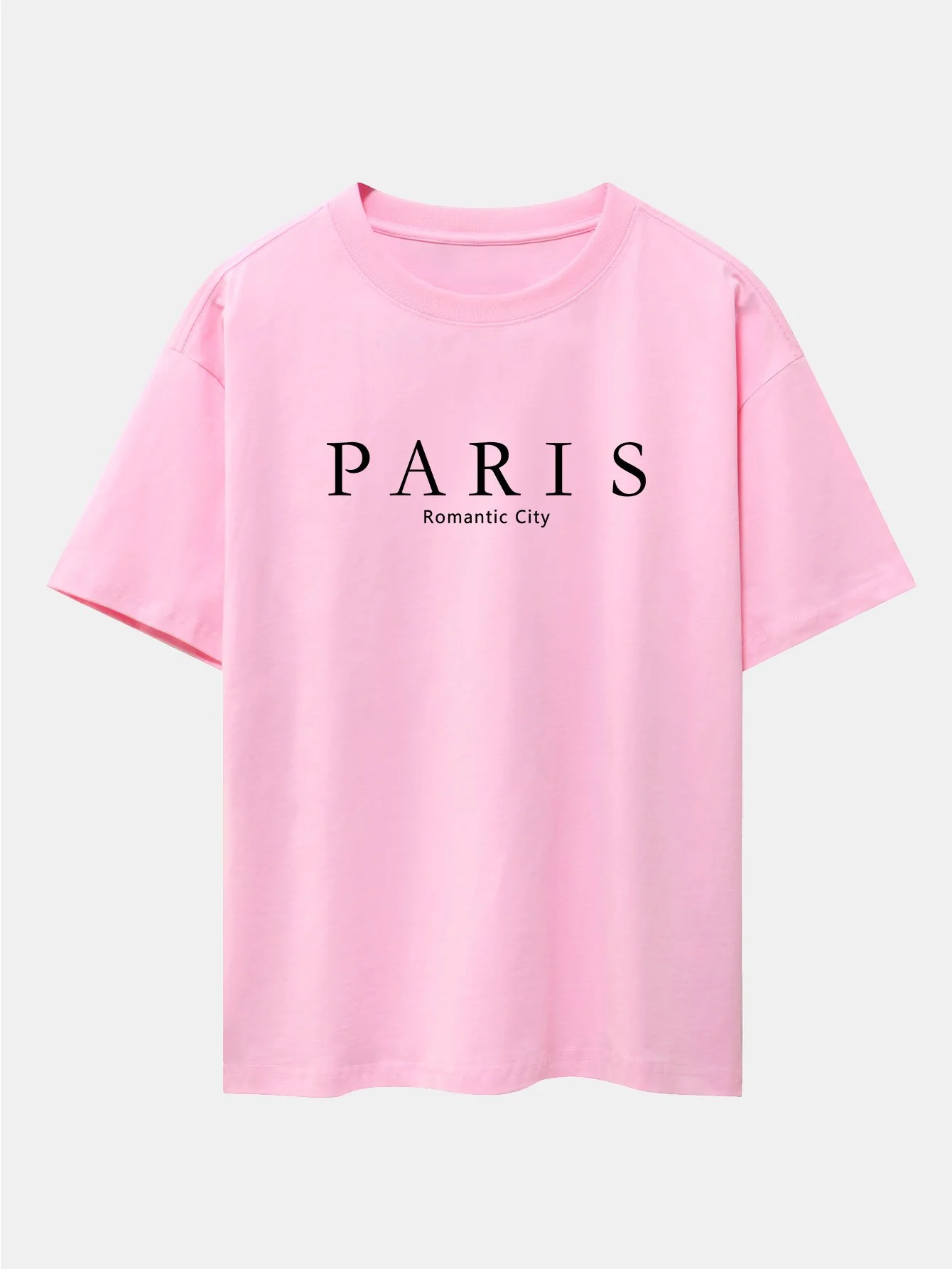Paris Slogan Druck Drop Shoulder Oversize T-Shirt - Image 8