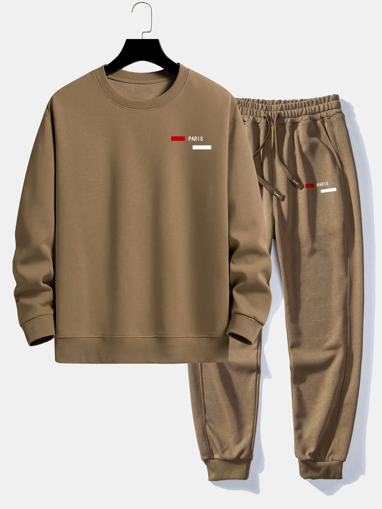 Paris Streifenmuster Relaxed Fit Rundhals Sweatshirt & Jogginghose - Image 4