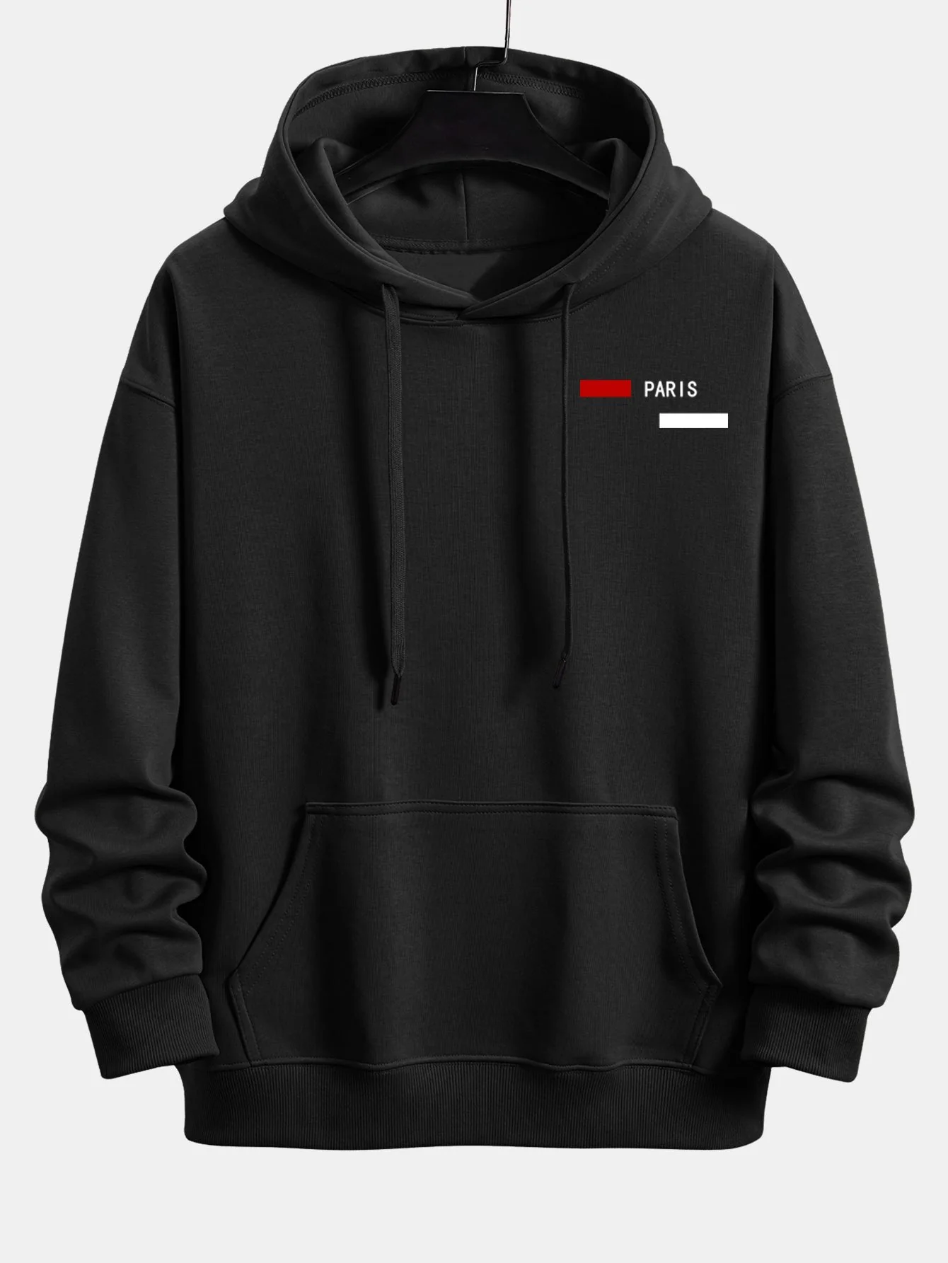 Paris Streifenmuster Relaxed Fit Hoodie - Image 2