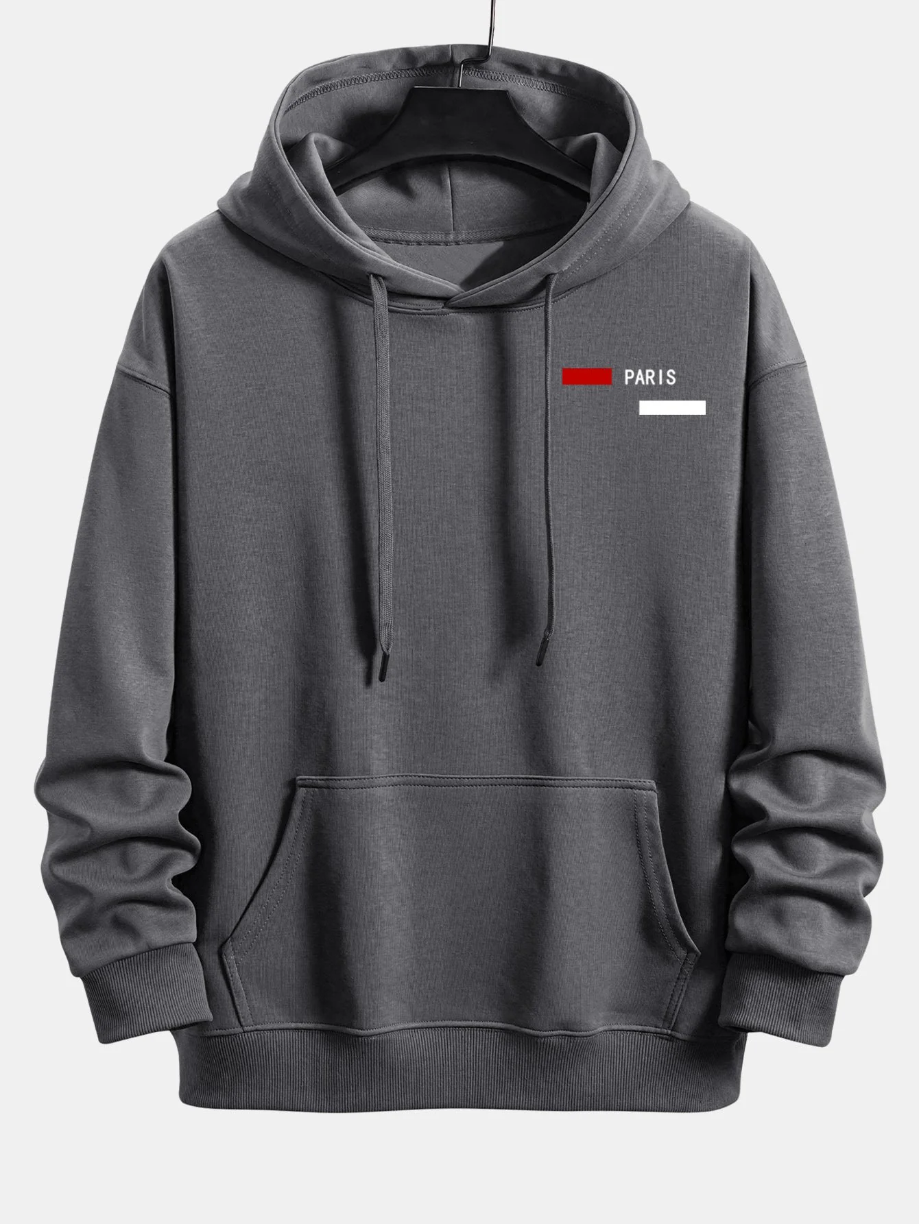 Paris Streifenmuster Relaxed Fit Hoodie - Image 3