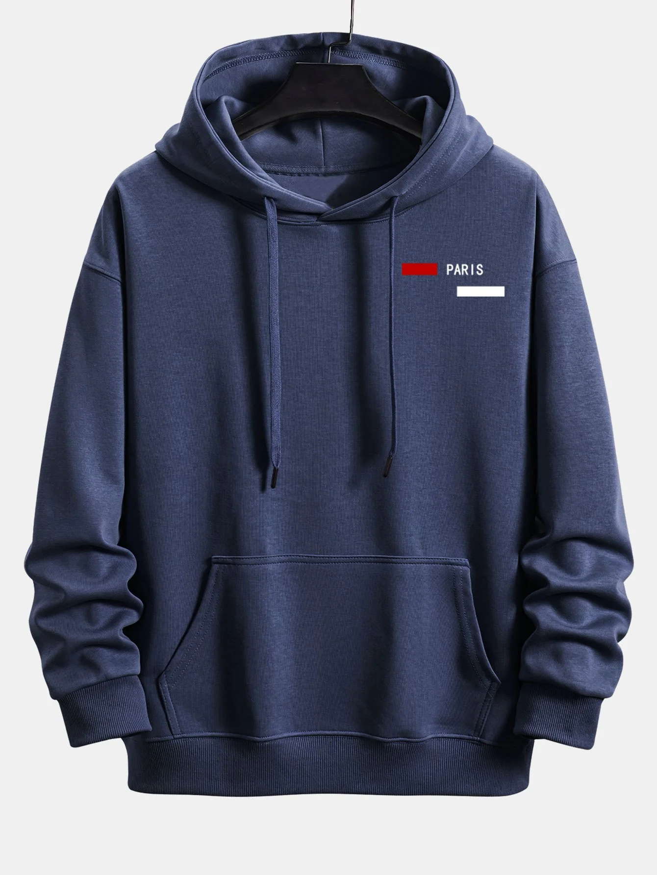 Paris Streifenmuster Relaxed Fit Hoodie - Image 5