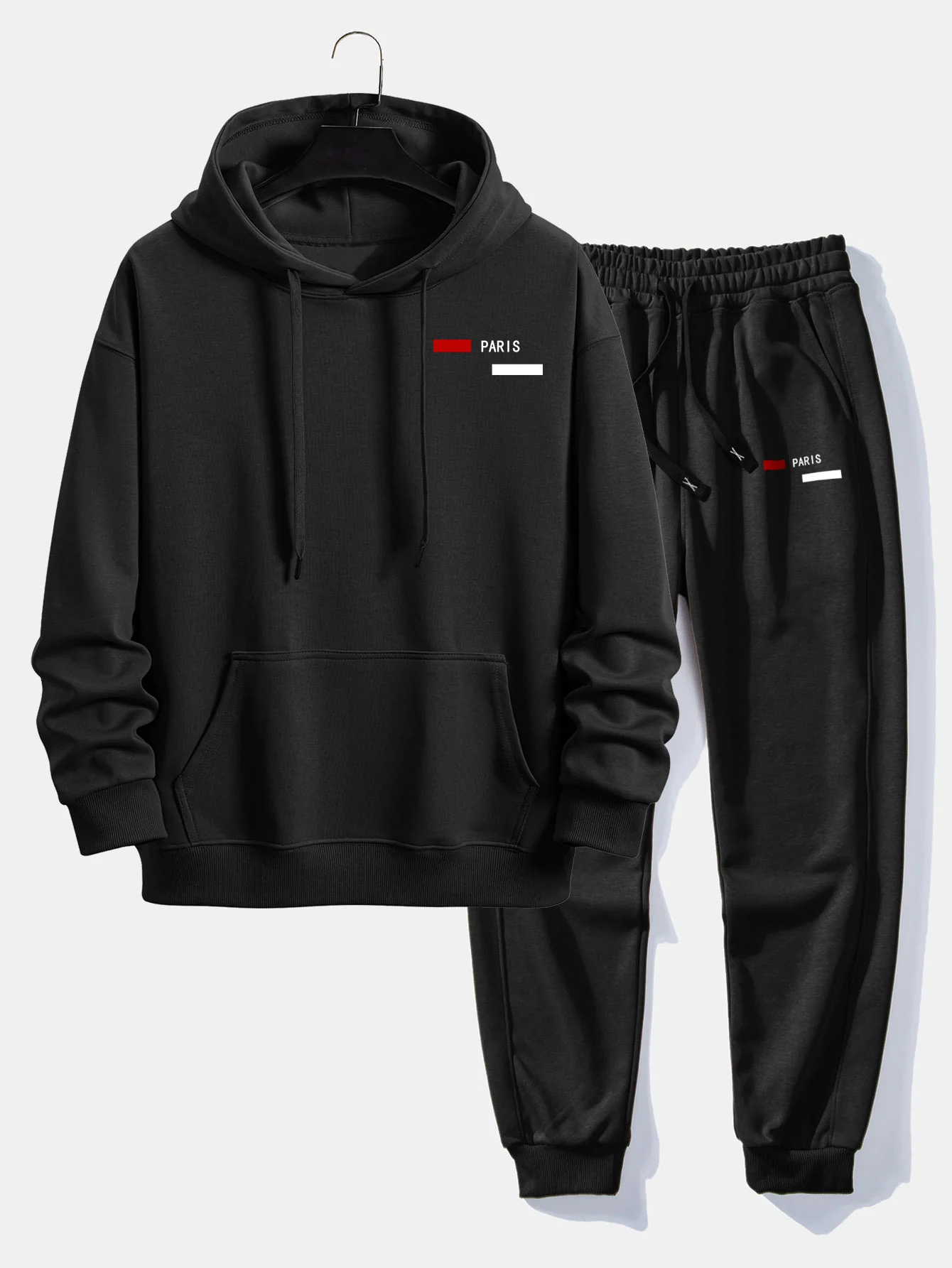 Paris Streifenmuster Relaxed Fit Hoodie & Jogginghose - Image 2