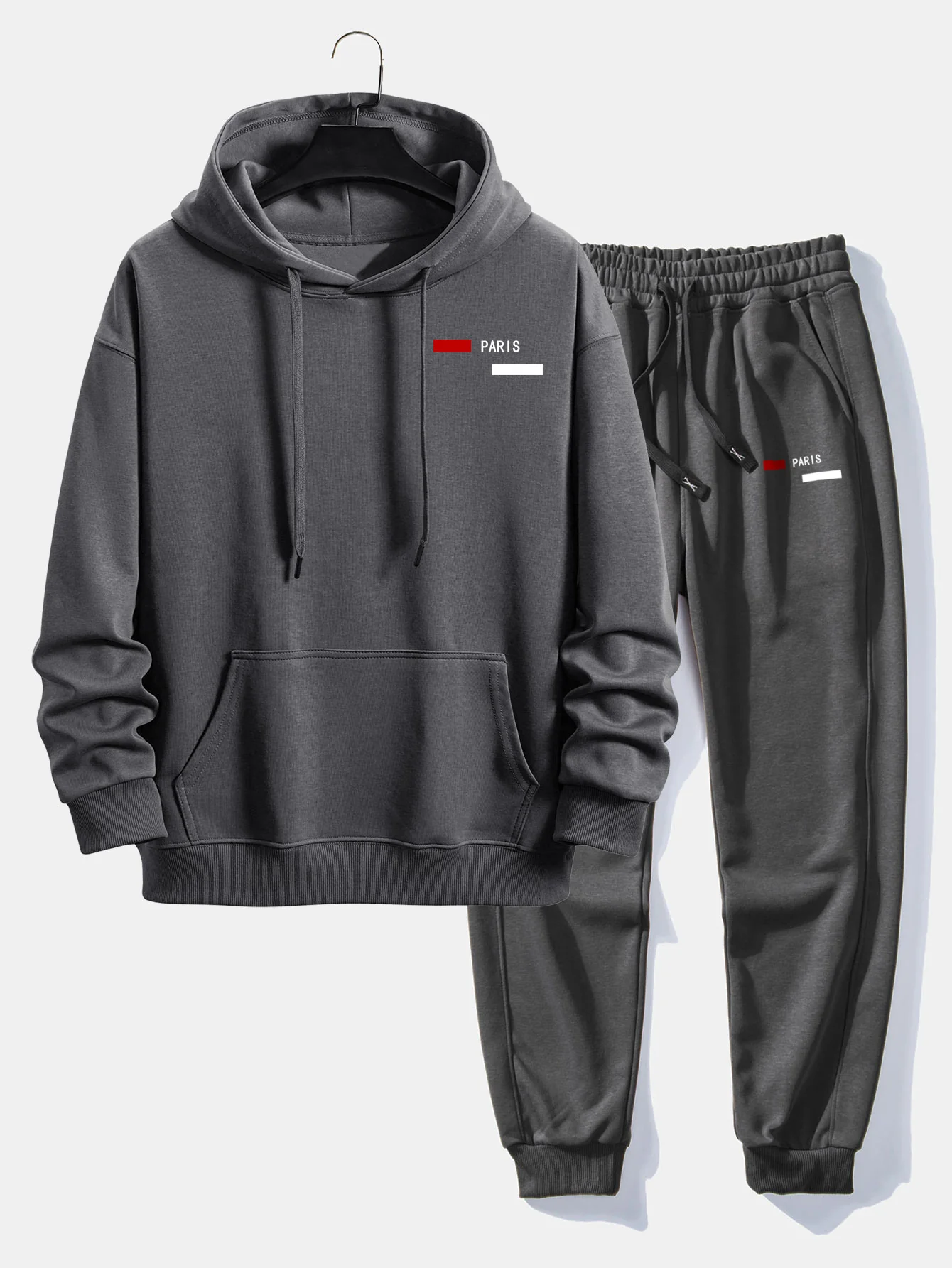 Paris Streifenmuster Relaxed Fit Hoodie & Jogginghose - Image 3