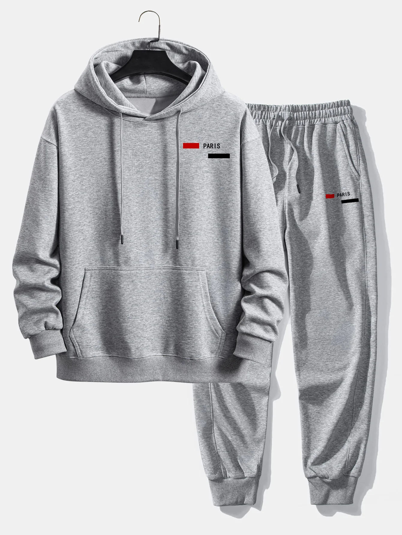 Paris Streifenmuster Relaxed Fit Hoodie & Jogginghose - Image 5