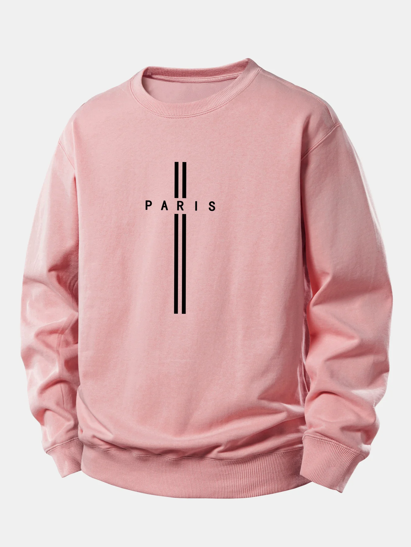 Paris Streifenmuster Locker sitzendes Sweatshirt - Image 2