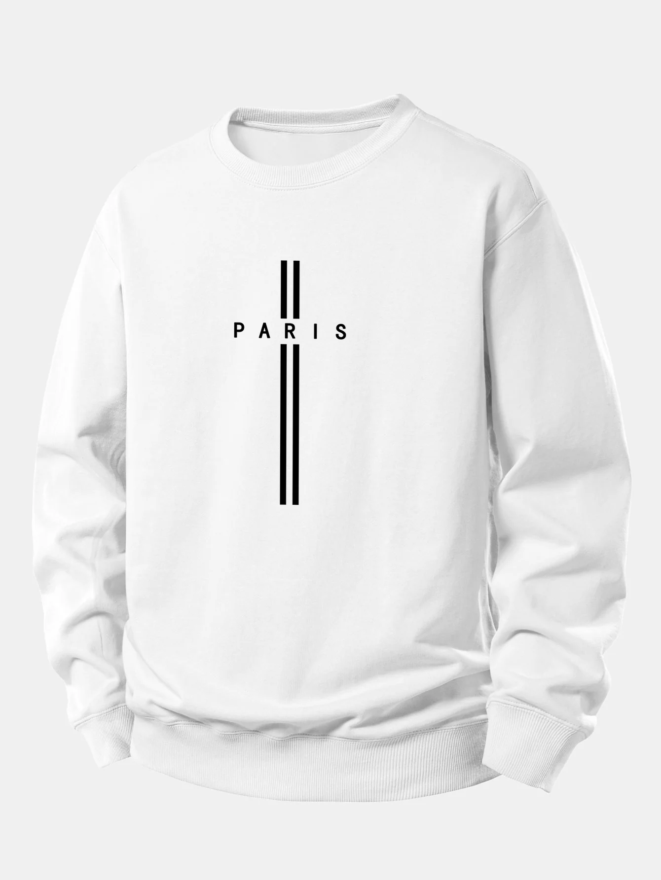 Paris Streifenmuster Locker sitzendes Sweatshirt - Image 3