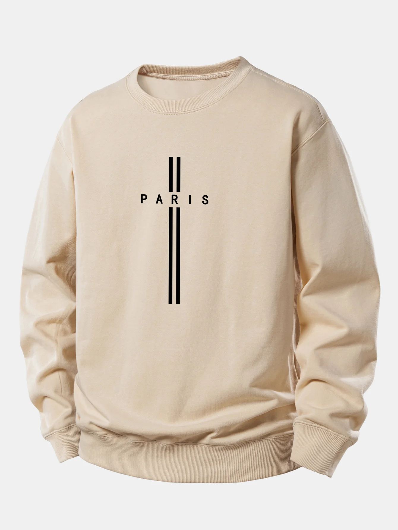 Paris Streifenmuster Locker sitzendes Sweatshirt - Image 4