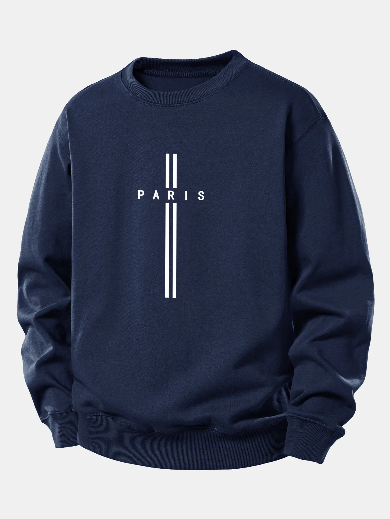Paris Streifenmuster Locker sitzendes Sweatshirt - Image 6