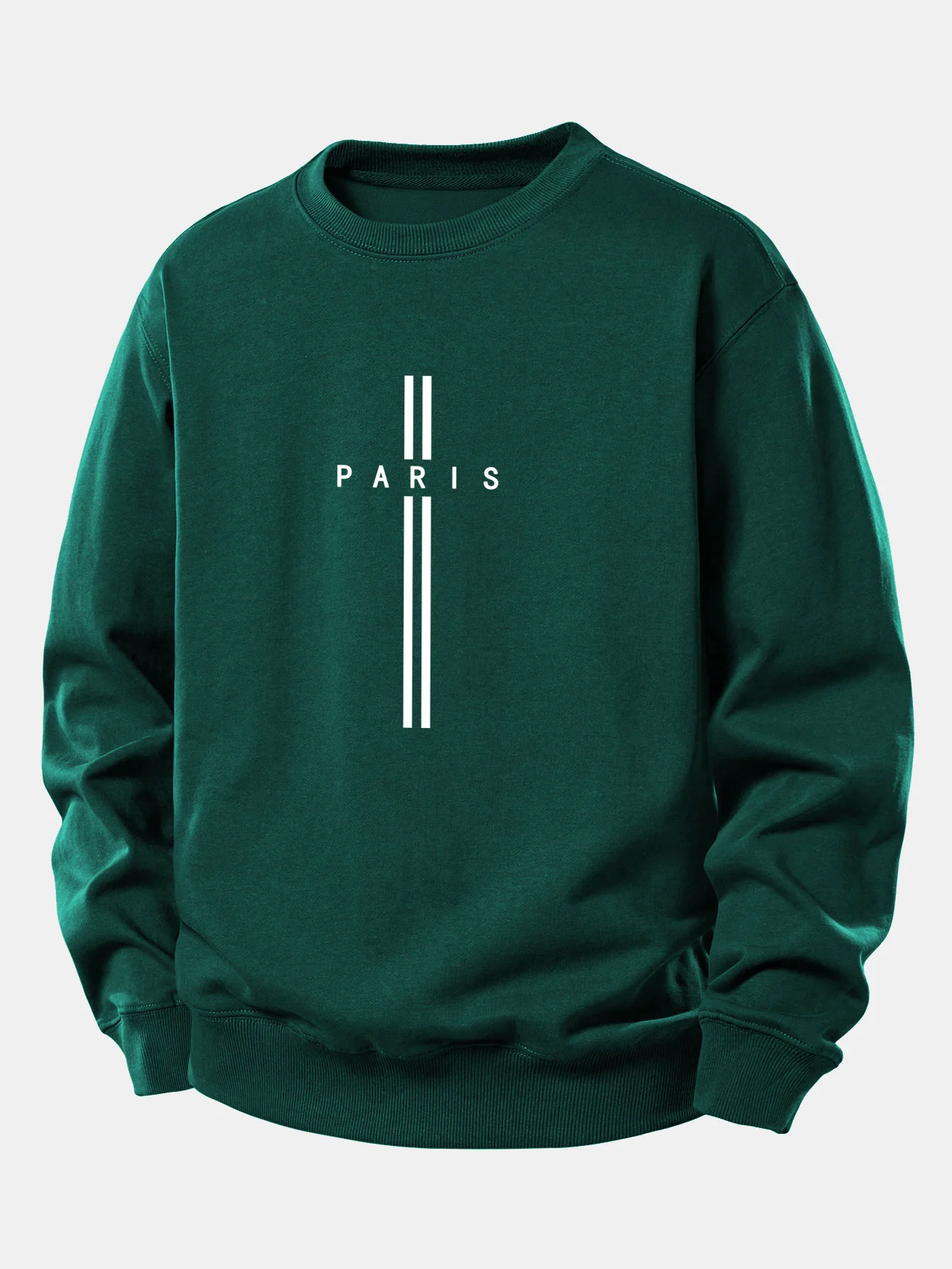 Paris Streifenmuster Locker sitzendes Sweatshirt - Image 8