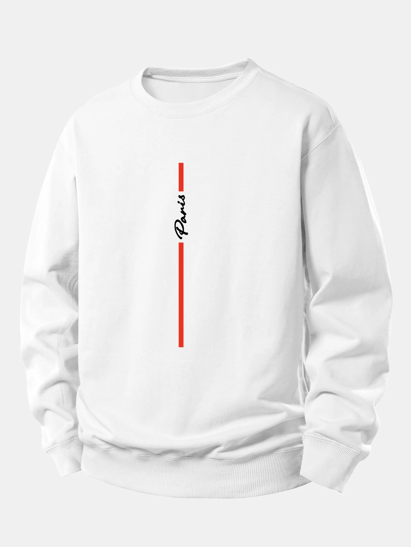 Paris Streifenmuster Locker sitzendes Sweatshirt - Image 2