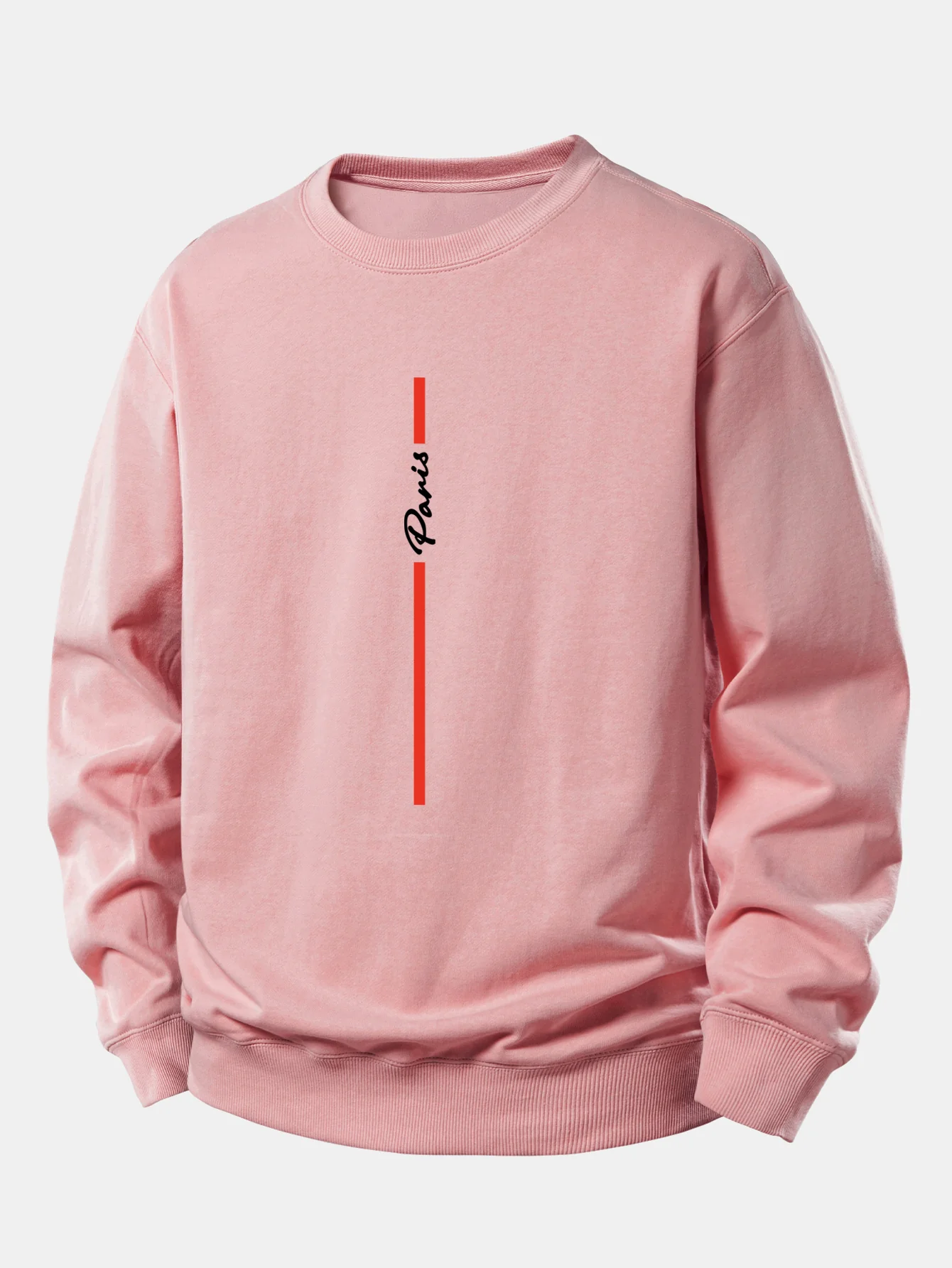 Paris Streifenmuster Locker sitzendes Sweatshirt - Image 3