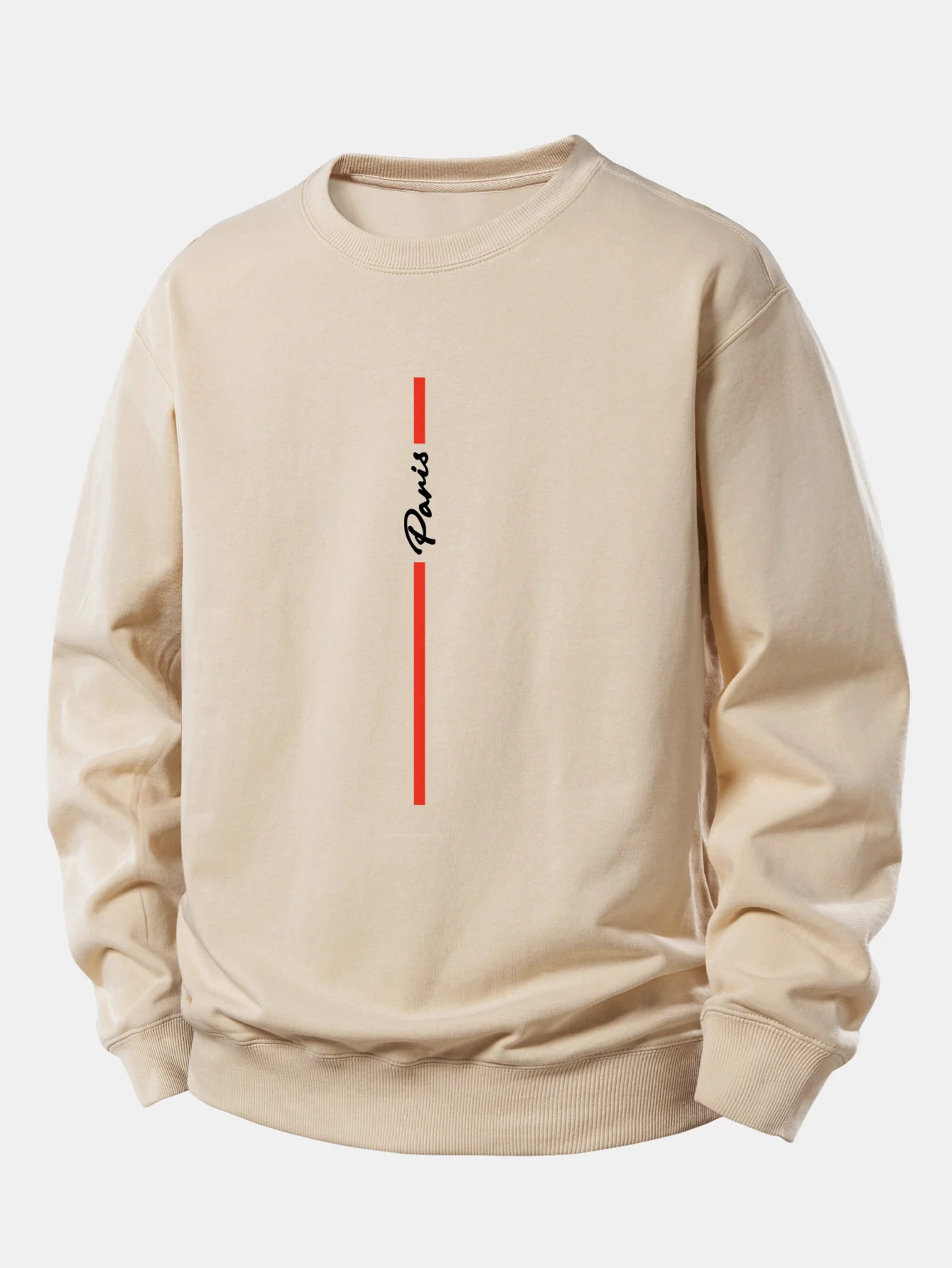 Paris Streifenmuster Locker sitzendes Sweatshirt - Image 4