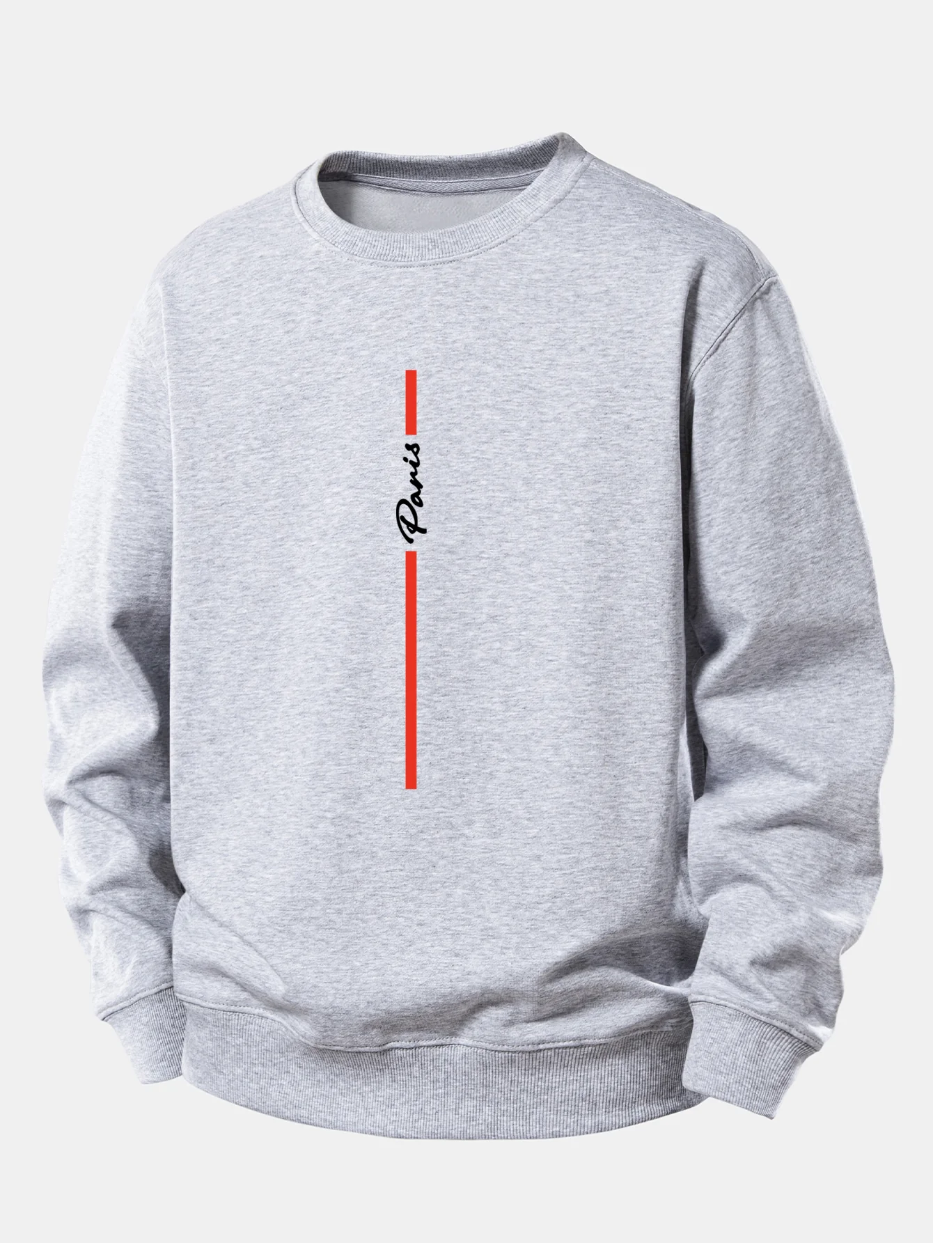 Paris Streifenmuster Locker sitzendes Sweatshirt - Image 5
