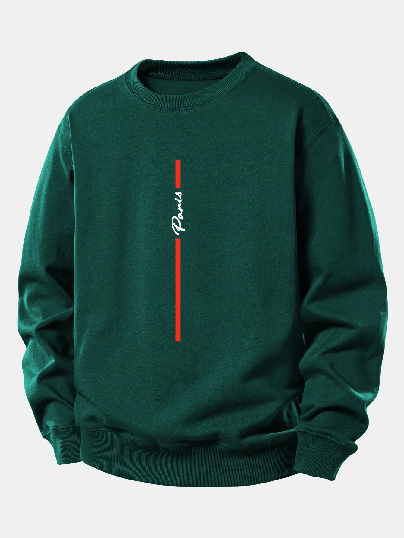 Paris Streifenmuster Locker sitzendes Sweatshirt - Image 9
