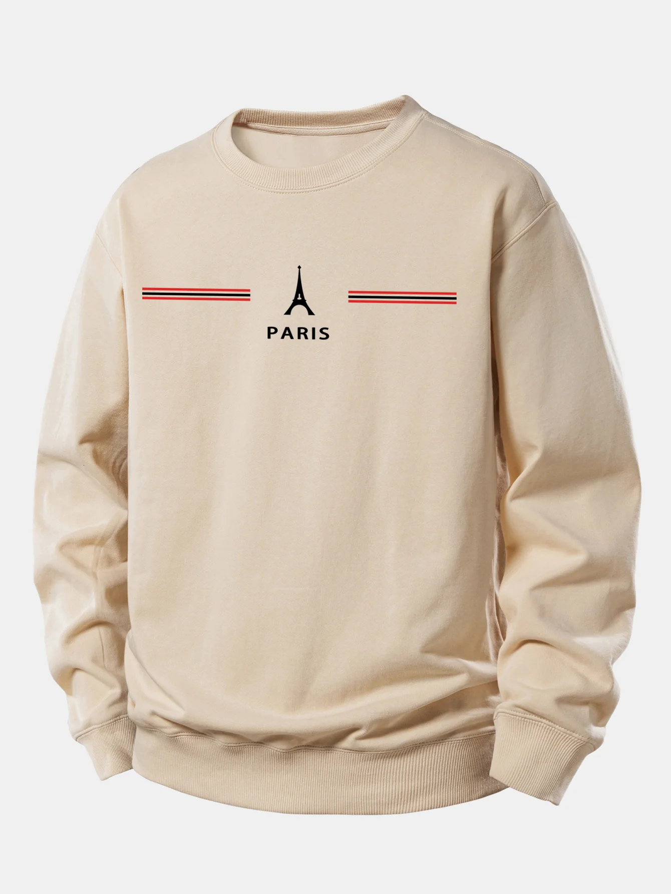 Paris Streifenmuster Locker sitzendes Sweatshirt - Image 5