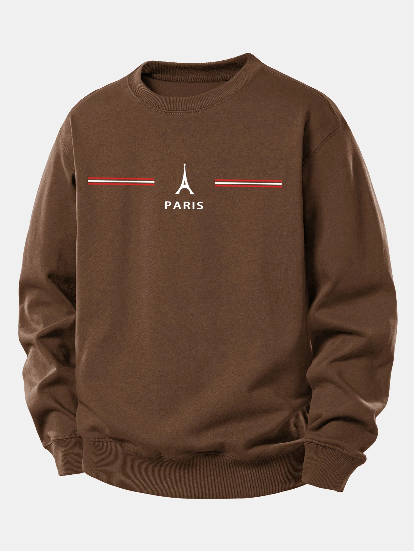 Paris Streifenmuster Locker sitzendes Sweatshirt - Image 8