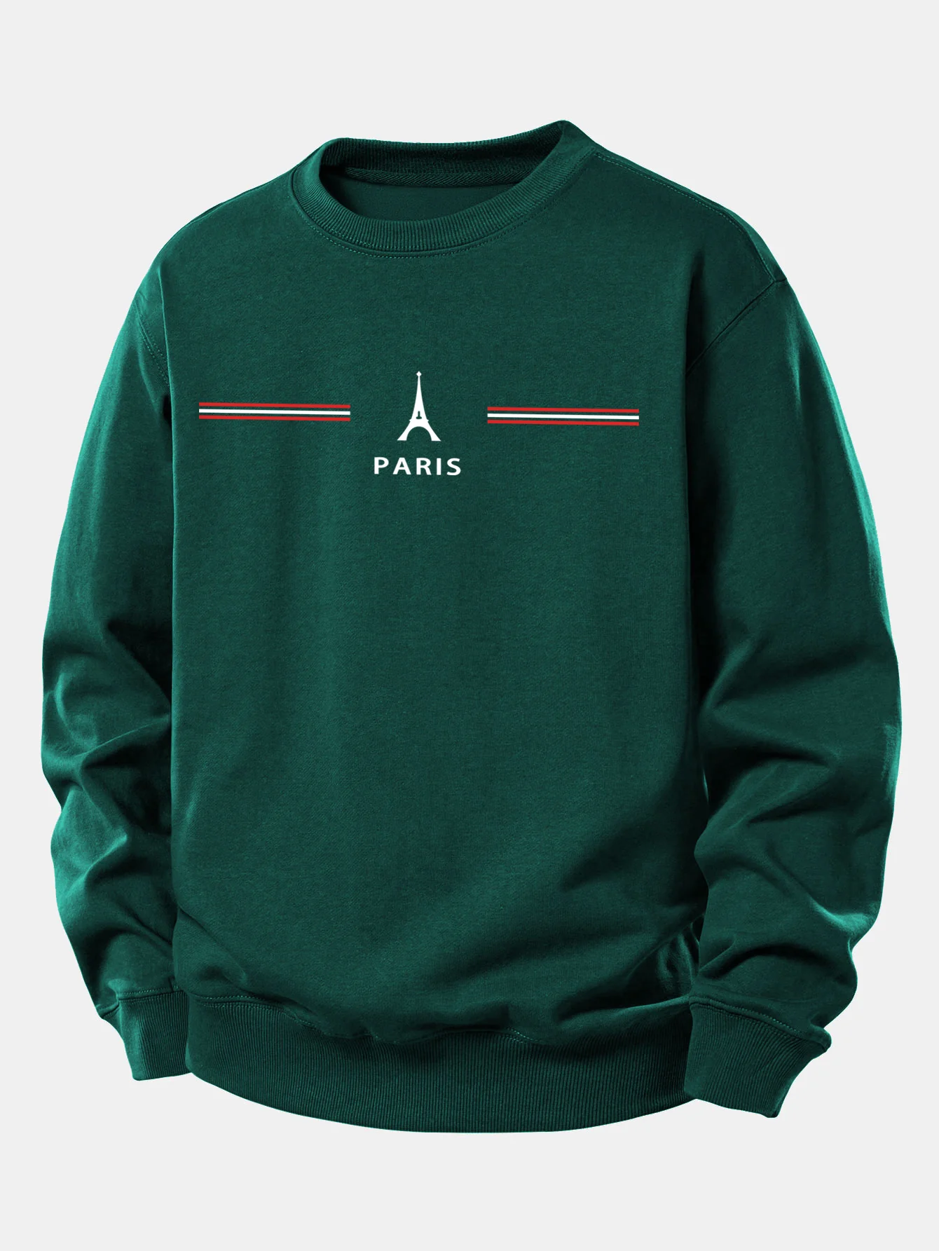 Paris Streifenmuster Locker sitzendes Sweatshirt - Image 9