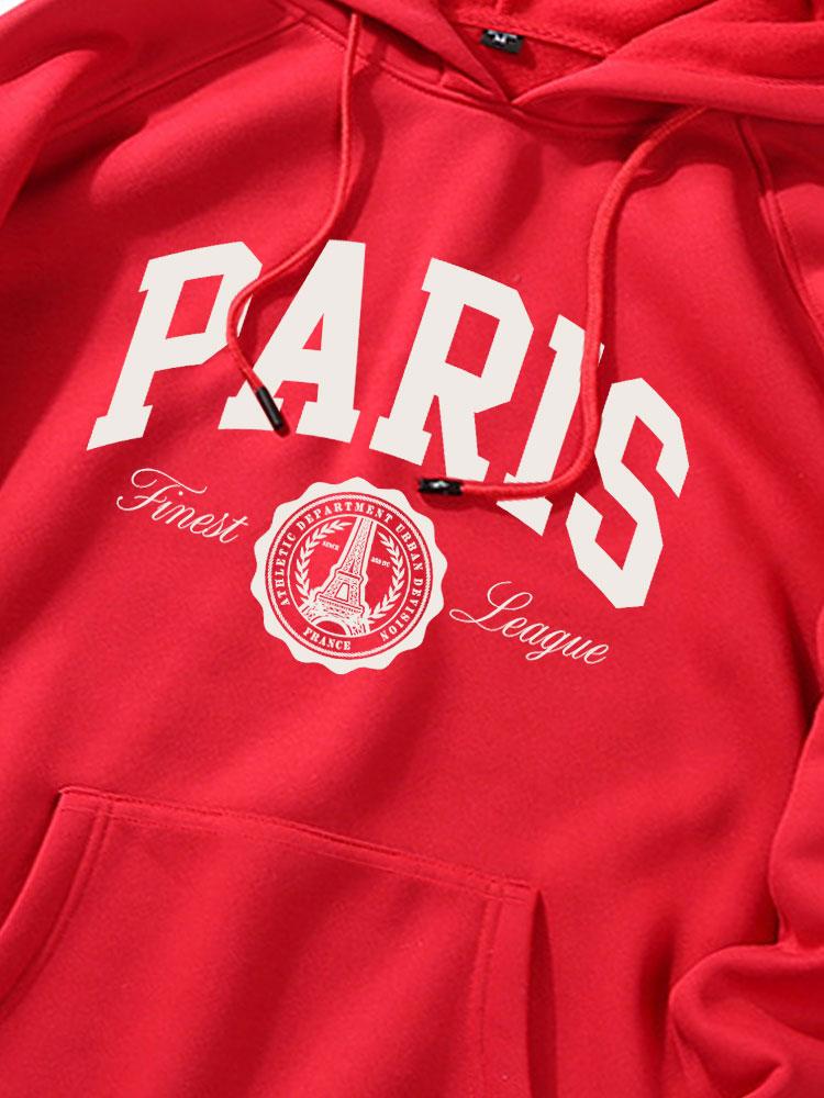 Paris Varsity Print Hoodie - Image 2