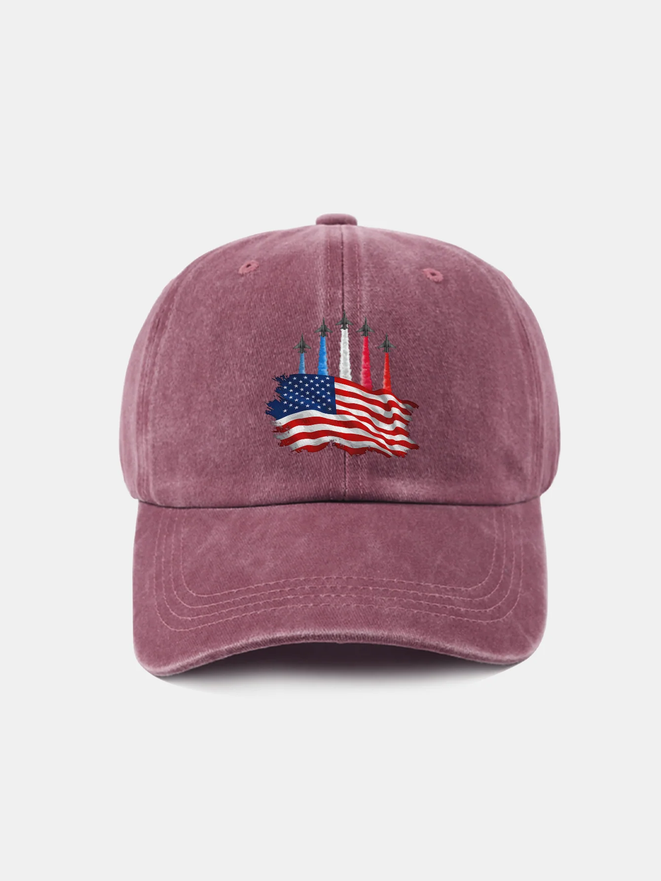Patriotische USA Jet Flyover Druck Gewaschene Baseballkappe - Image 11