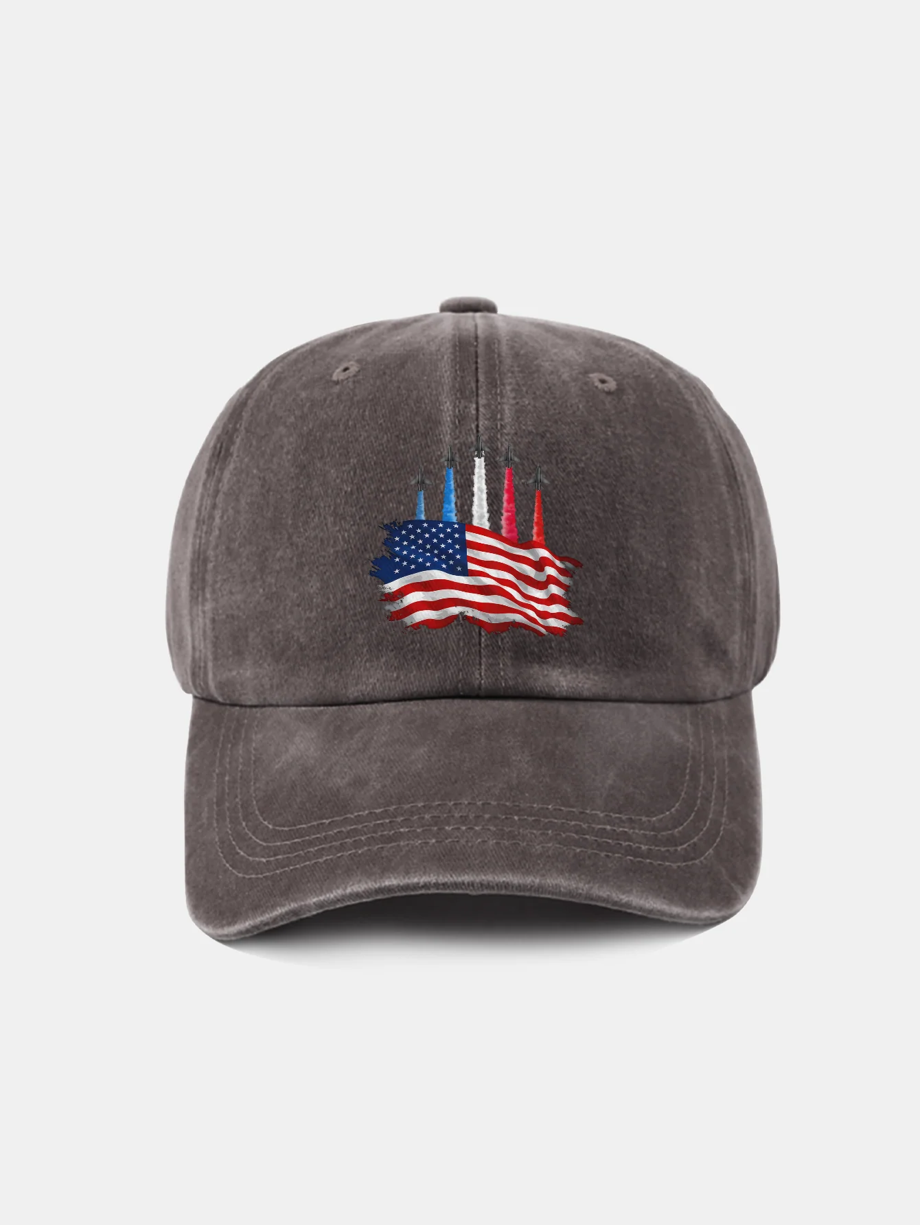 Patriotische USA Jet Flyover Druck Gewaschene Baseballkappe - Image 15
