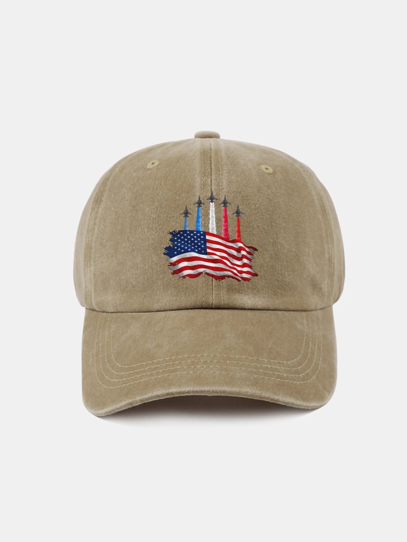 Patriotische USA Jet Flyover Druck Gewaschene Baseballkappe - Image 3